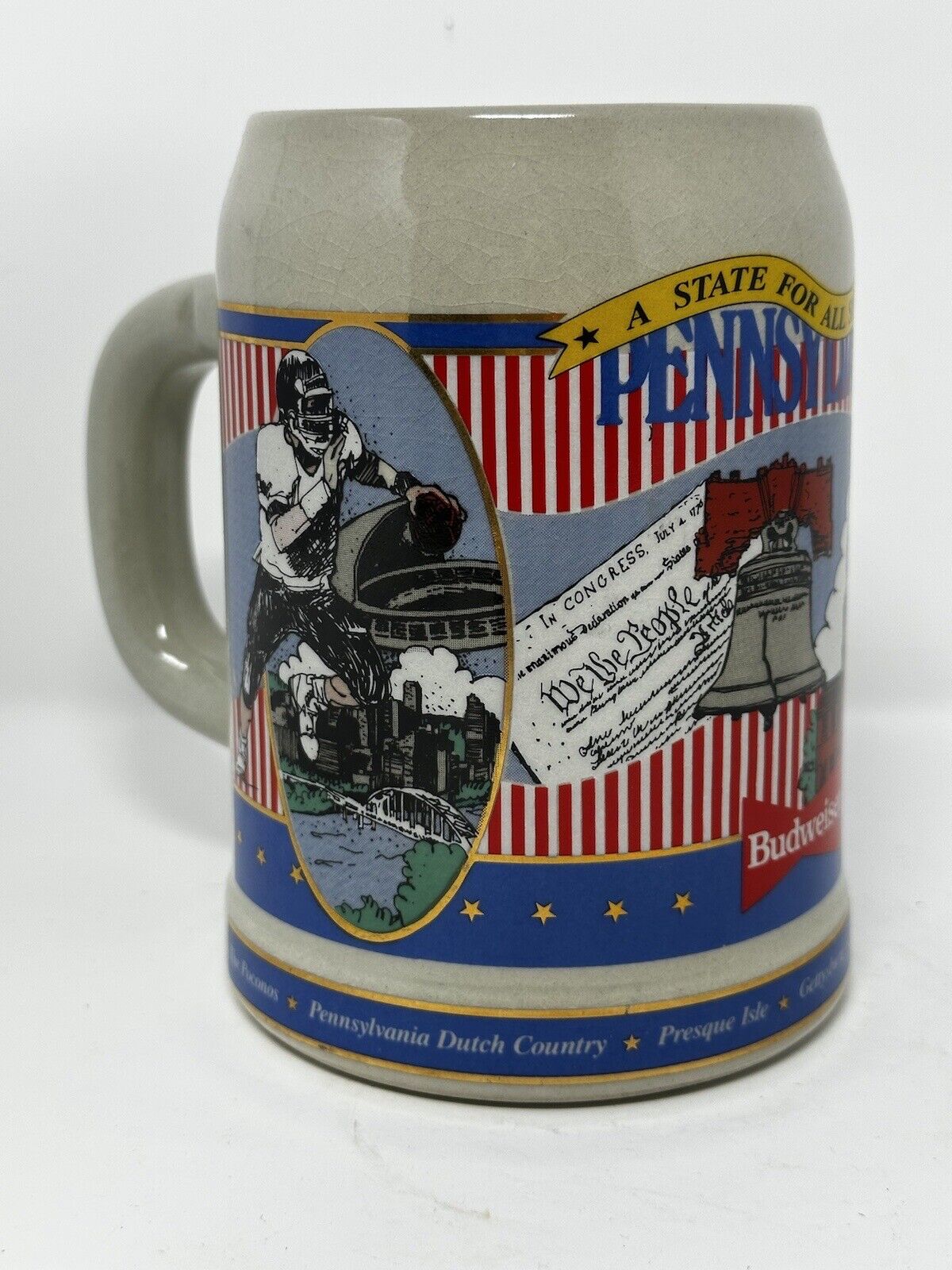 1991 Budweiser Pennsylvania Americana Beer Stein Mug #2739 - German Made