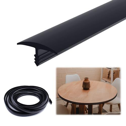 Black 3/4 Inch x 25 Ft Center Barb Tee Moulding T Molding for Tables Game and...