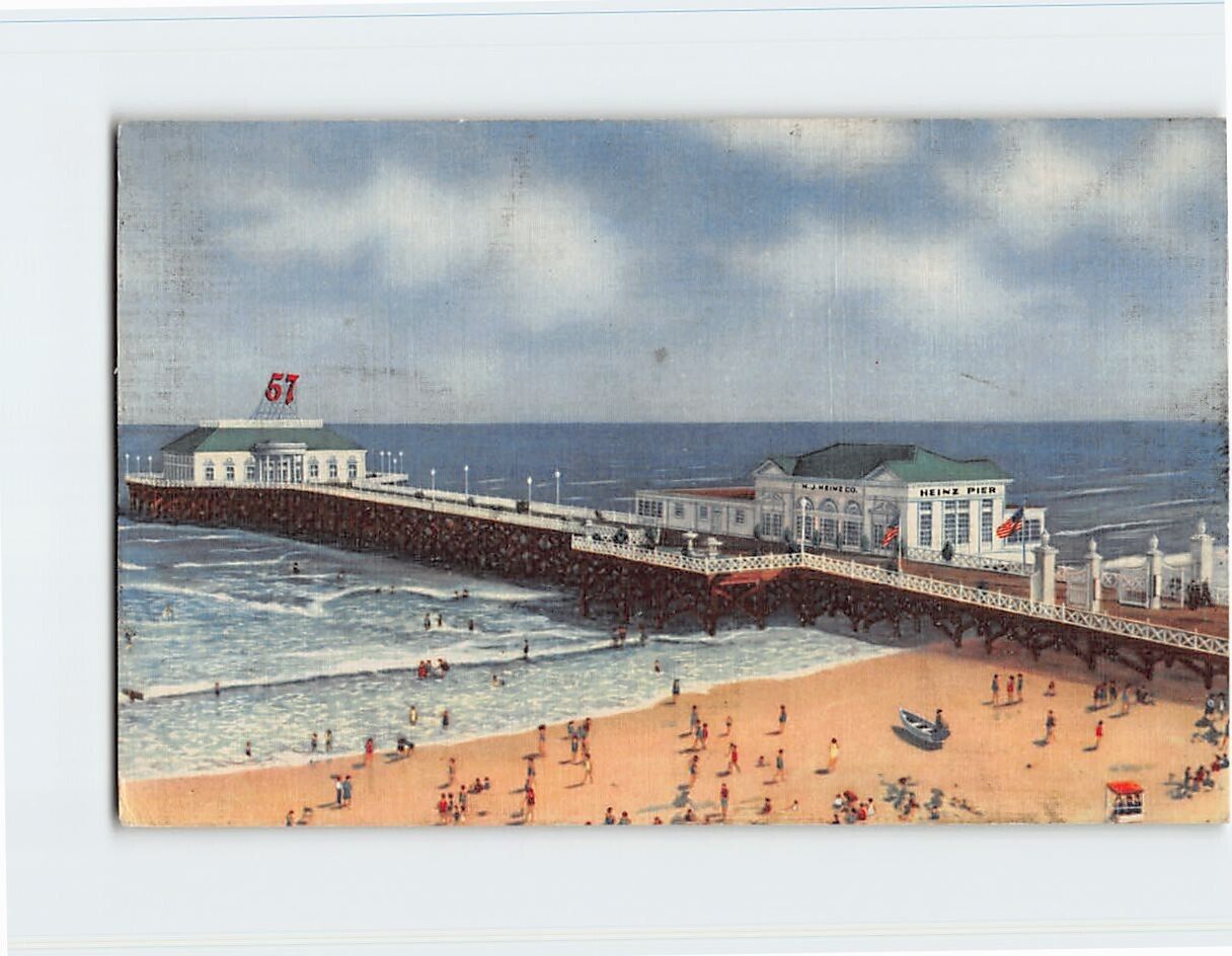 Postcard Heinz Ocean Pier Atlantic City New Jersey USA