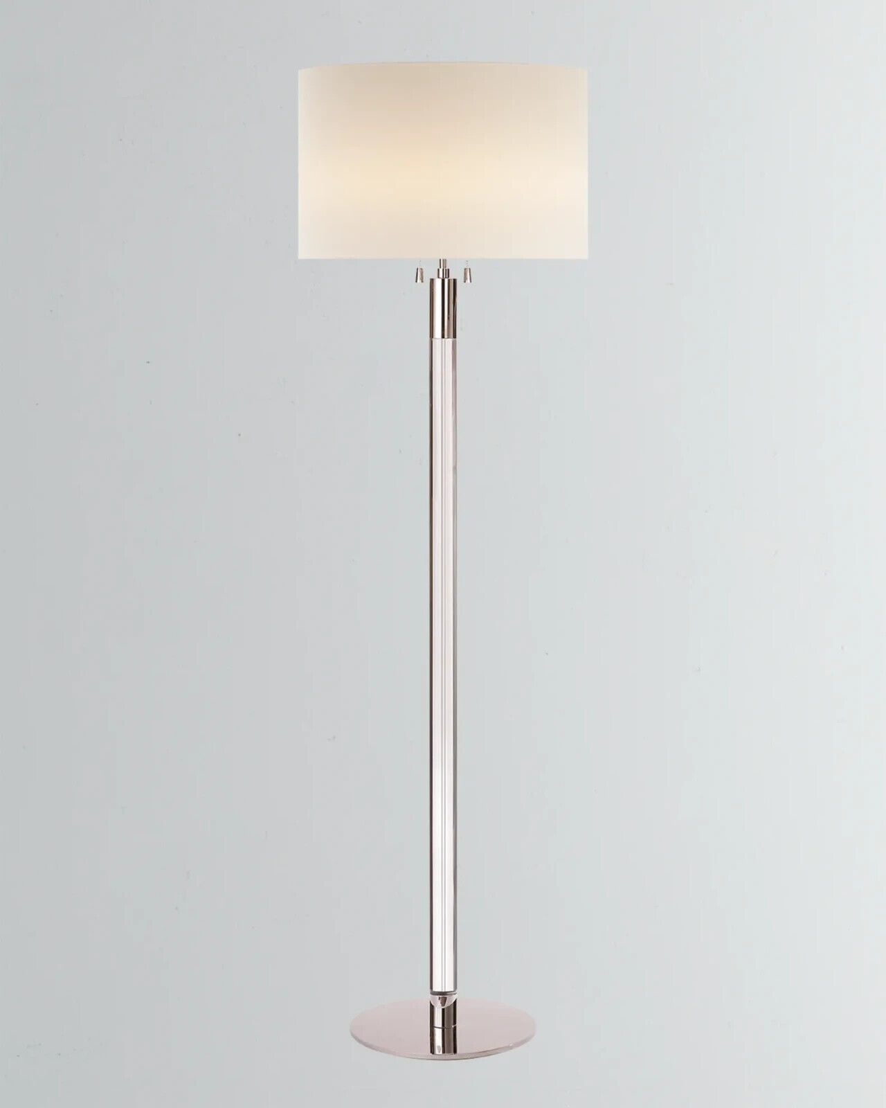 Visual Comfort Signature Silver and Linen Riga Floor Lamp by Aerin