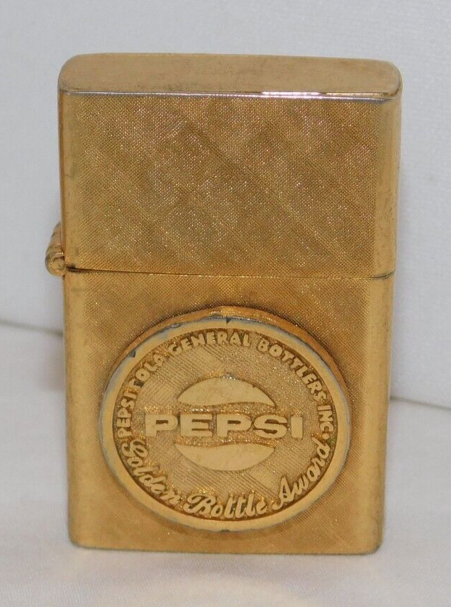 RARE old Pepsi Cola Soda Advertising Golden Bottle Award Cigarette Lighter