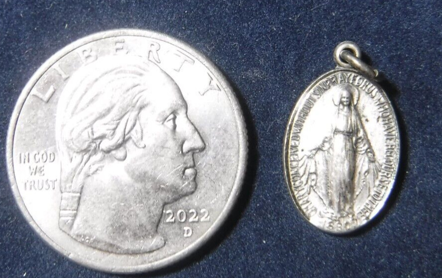 Vintage Small Sterling Silver Miraculous Medal