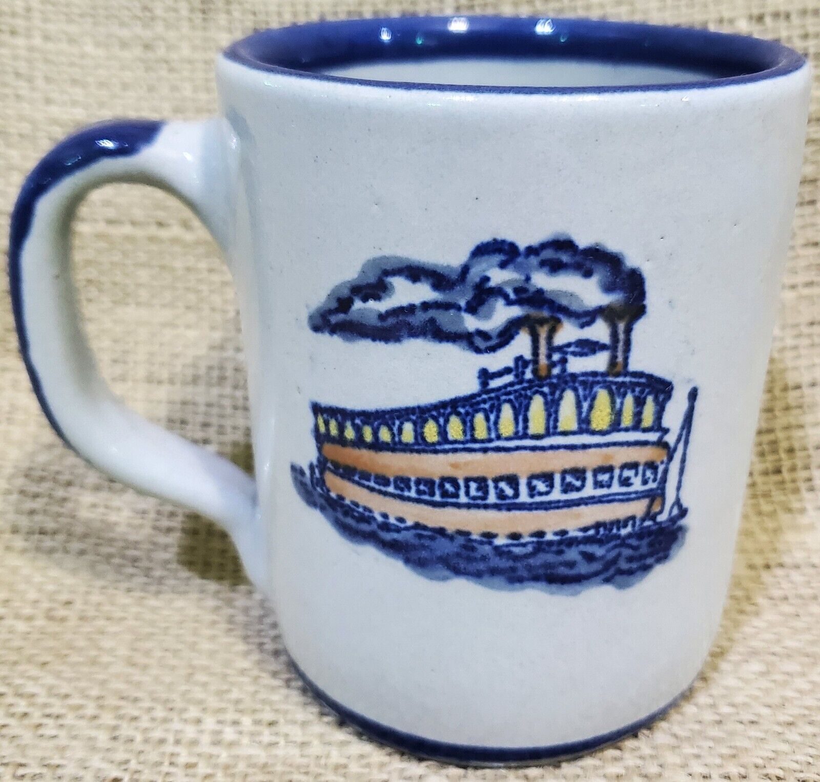 Louisville Stoneware Mug 1985 Centennial Belle of Louisville Honeywell Vintage 