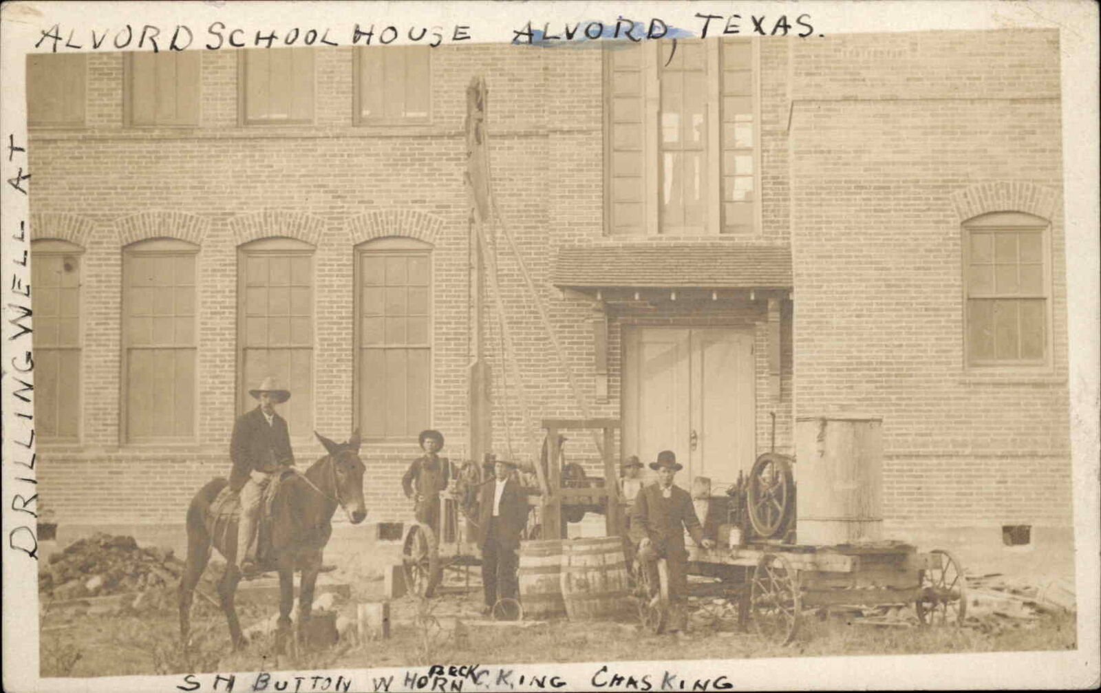 Alvord Texas TX Wise County Drilling Well Front of School RPPC Oil or Water?