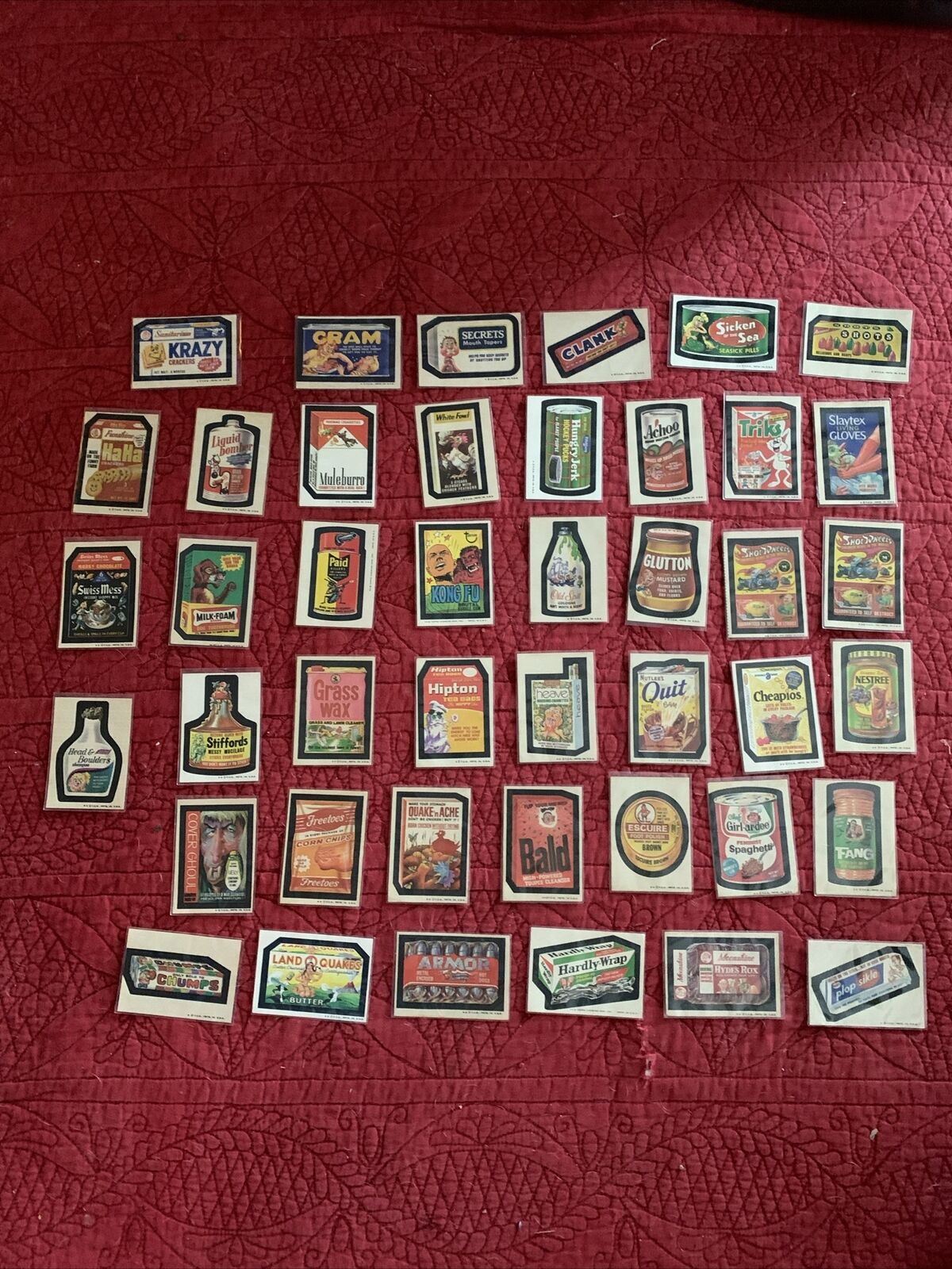 VINTAGE Topps TCG Wacky Packages Trading Cards + Patches & Stickers Lot
