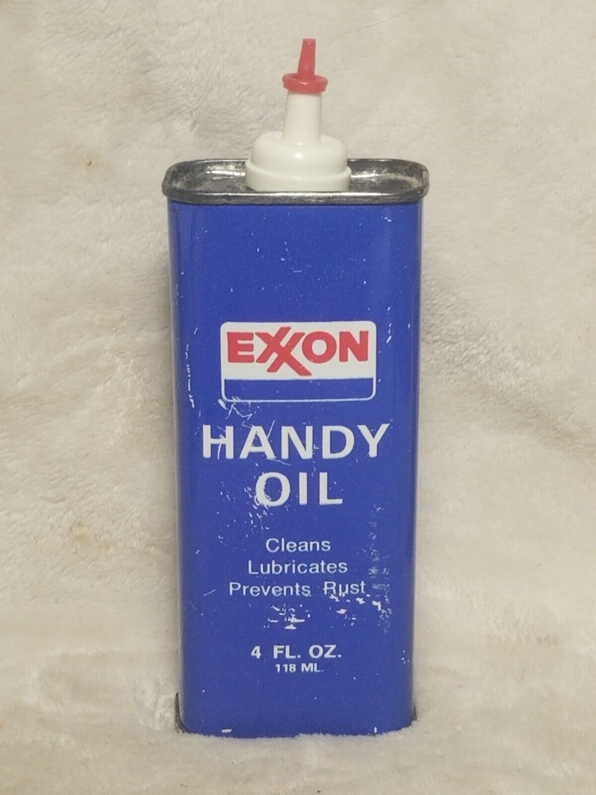 Vintage EXXON Handy Oil 4 Fl Oz Tin Metal Can - Full NOS Uncut Top 
