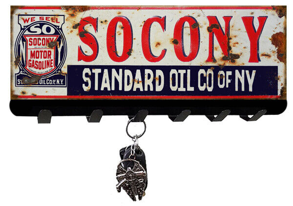 Socony Standard Oil Co Of New York Cut Out Metal Key Holder 12x8