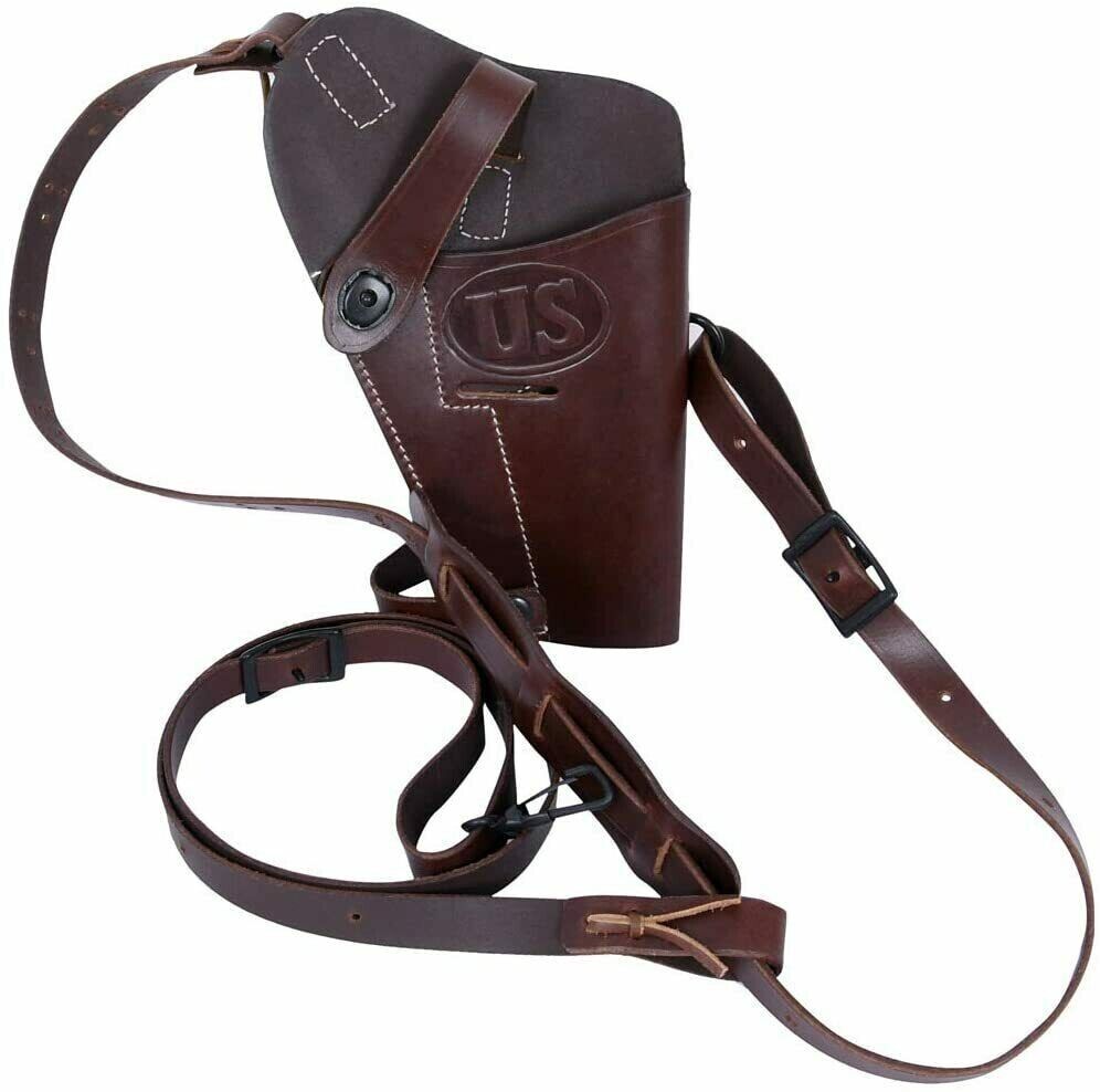 WWII US Army M7 Leather Shoulder Holster Colt M 1911 45 acp Pistol Brown