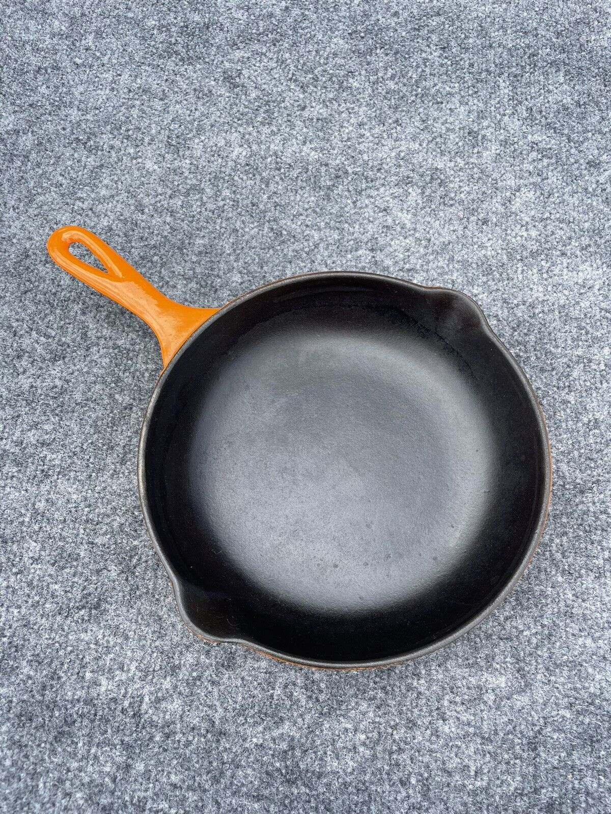 Cousances Le Creuset Orange Enamel Cast Iron Skillet Frying Pan # 23 France 9\
