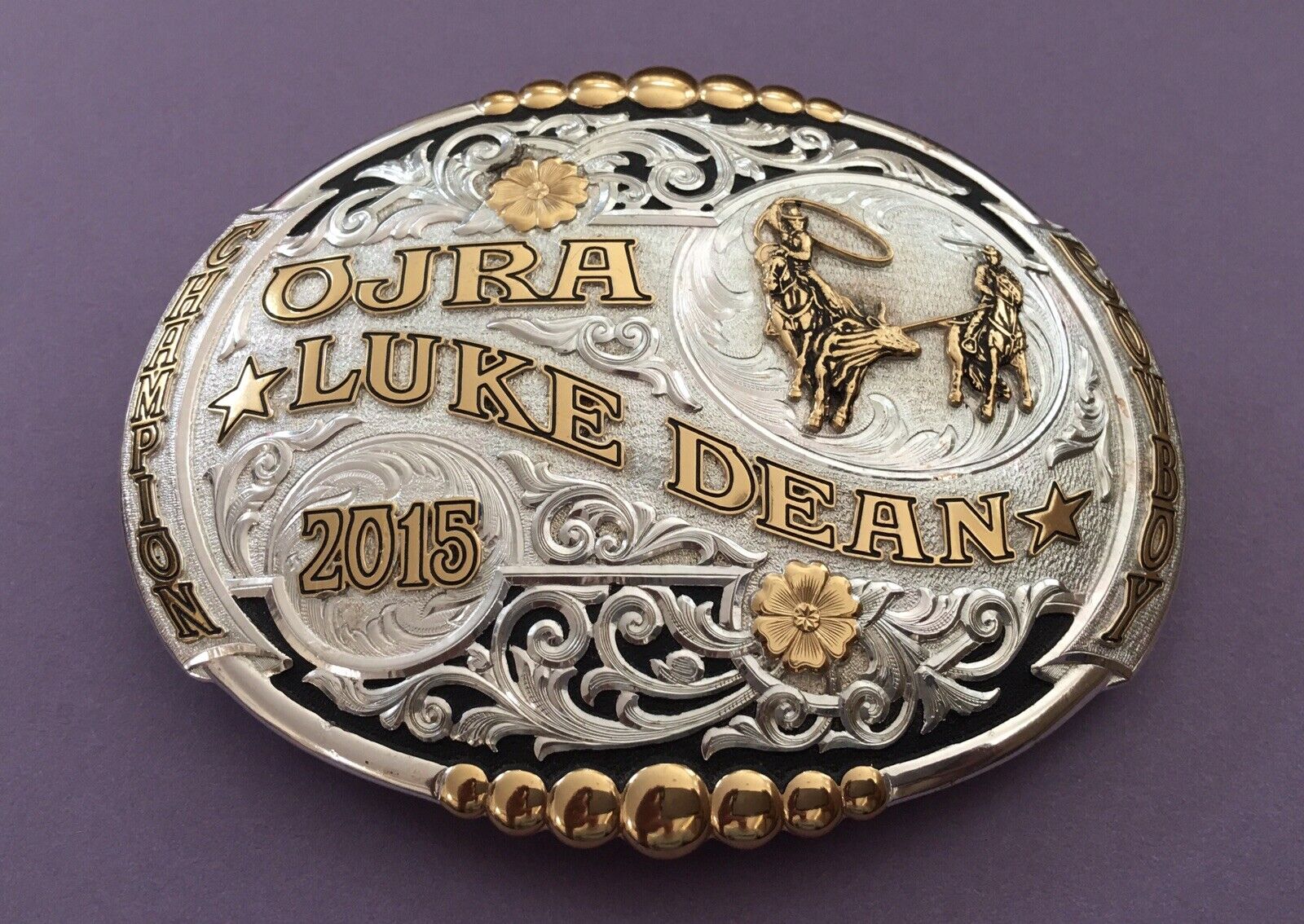 Vintage NOS Huge Premium Gist USA 2015 OJRA Rodeo Cowboy Trophy Belt Buckle
