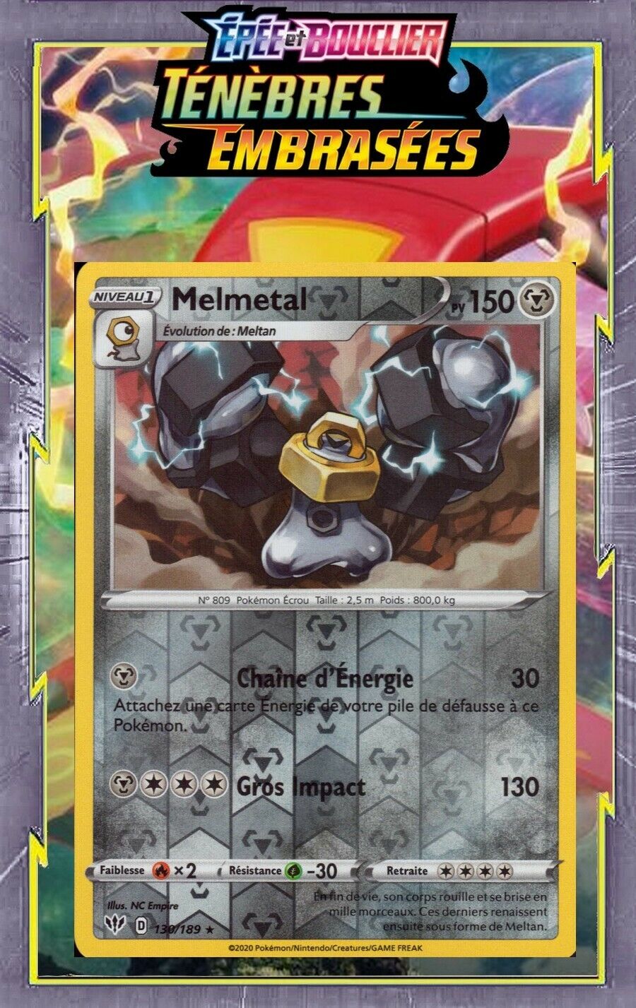 Melmetal Reverse - EB03:Burning Darkness - 130/189 - Pokemon Card New FR