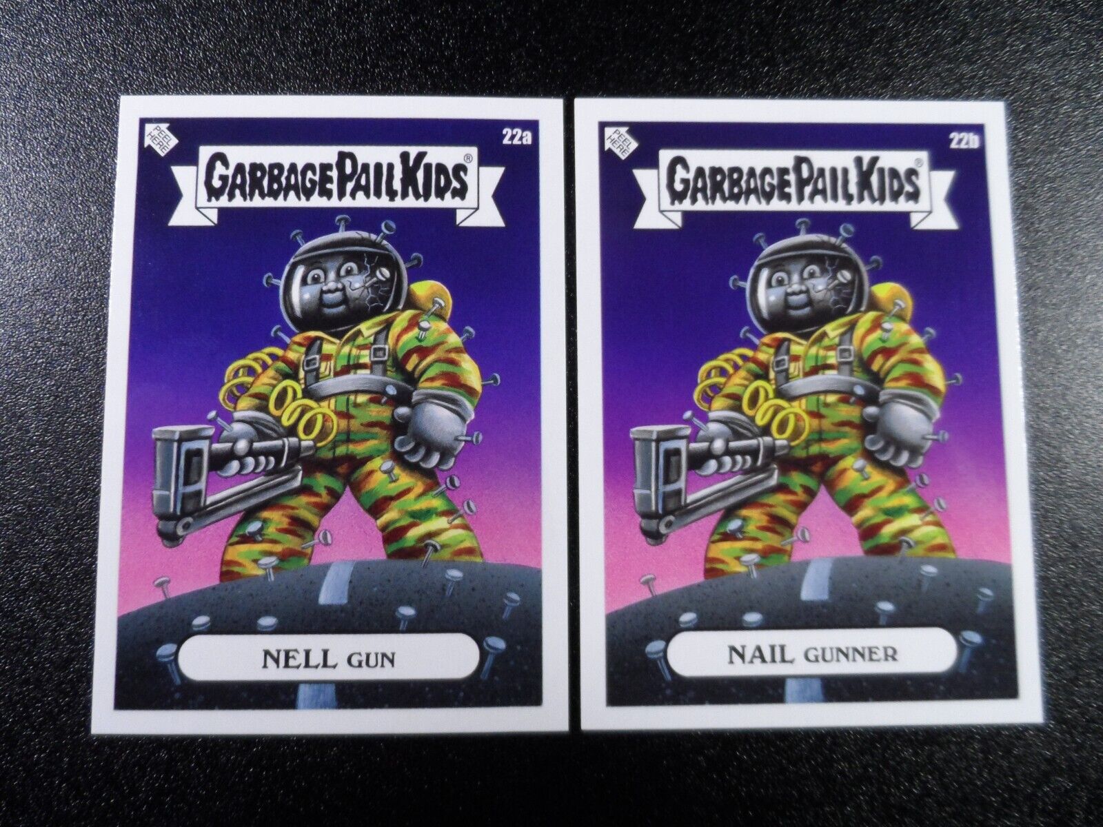 Nail Gun Massacre 1985 Spoof Garbage Pail Kids 2 Card Set