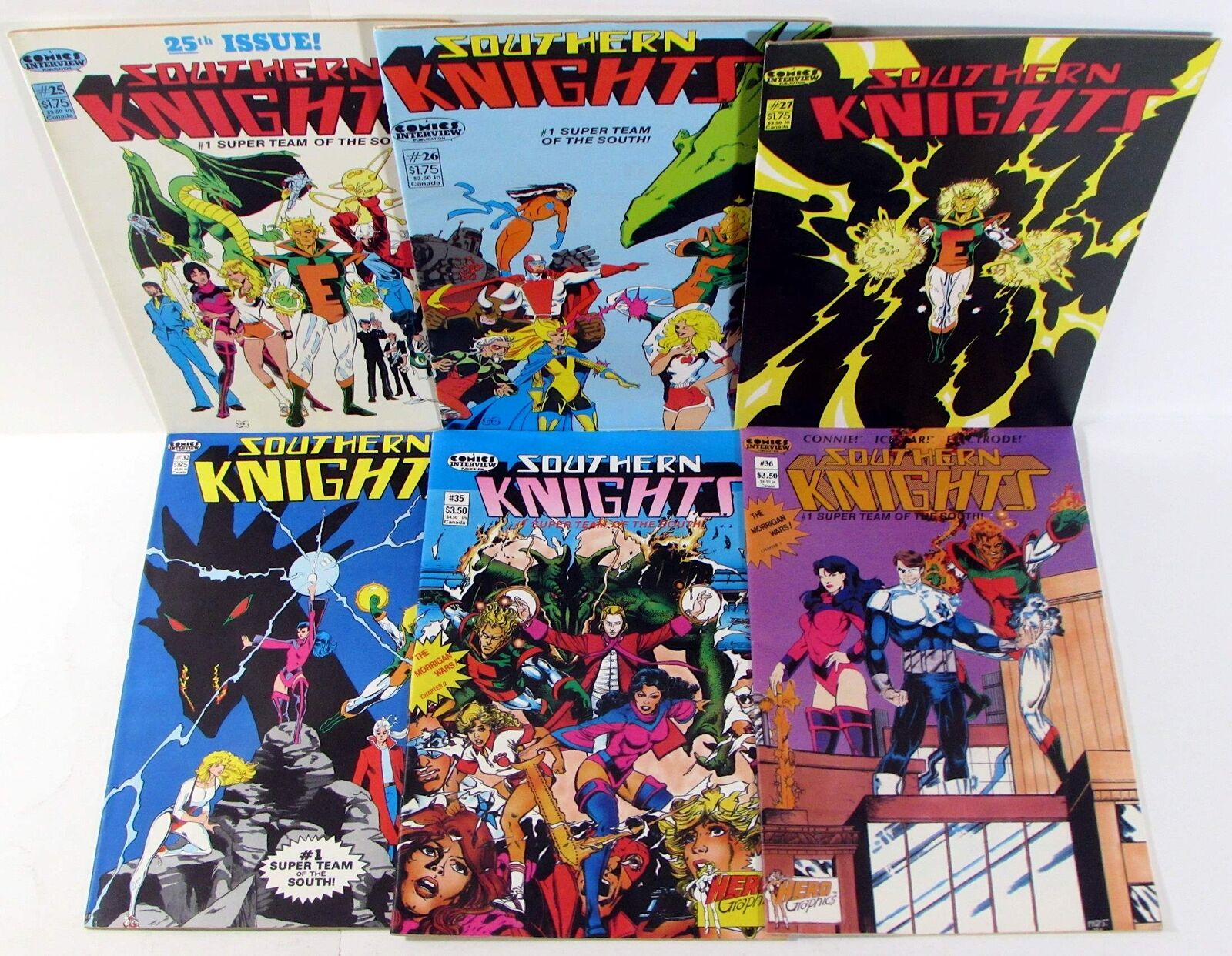 Southern Knight Lot of 6 #25,26,27,32,35,36 Guild Works Productions 1988 Comics