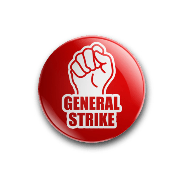 General Strike Badge 25mm/1 Inch x1 x12 x20 x50 x100 - TRADE UNION RAIL STAFF