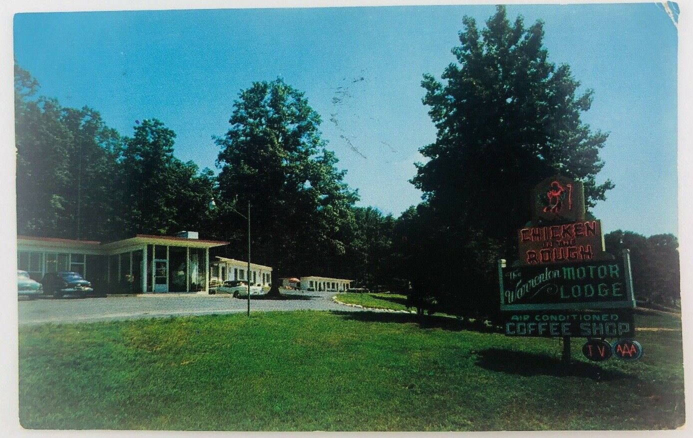 Vintage Warrenton Virginia VA Warrenton Motor Lodge Postcard 1957