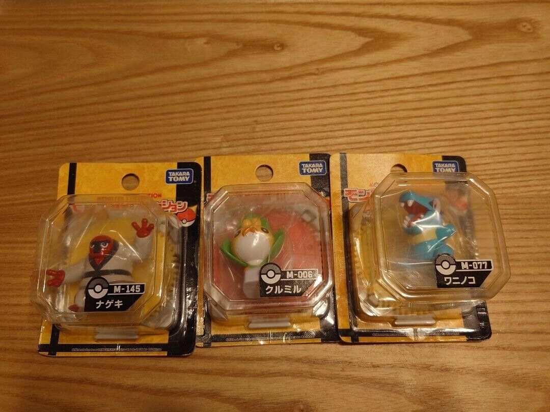 Pokemon Monster Collection figure Sewaddle Throh Totodile set of 3 TAKARA TOMY