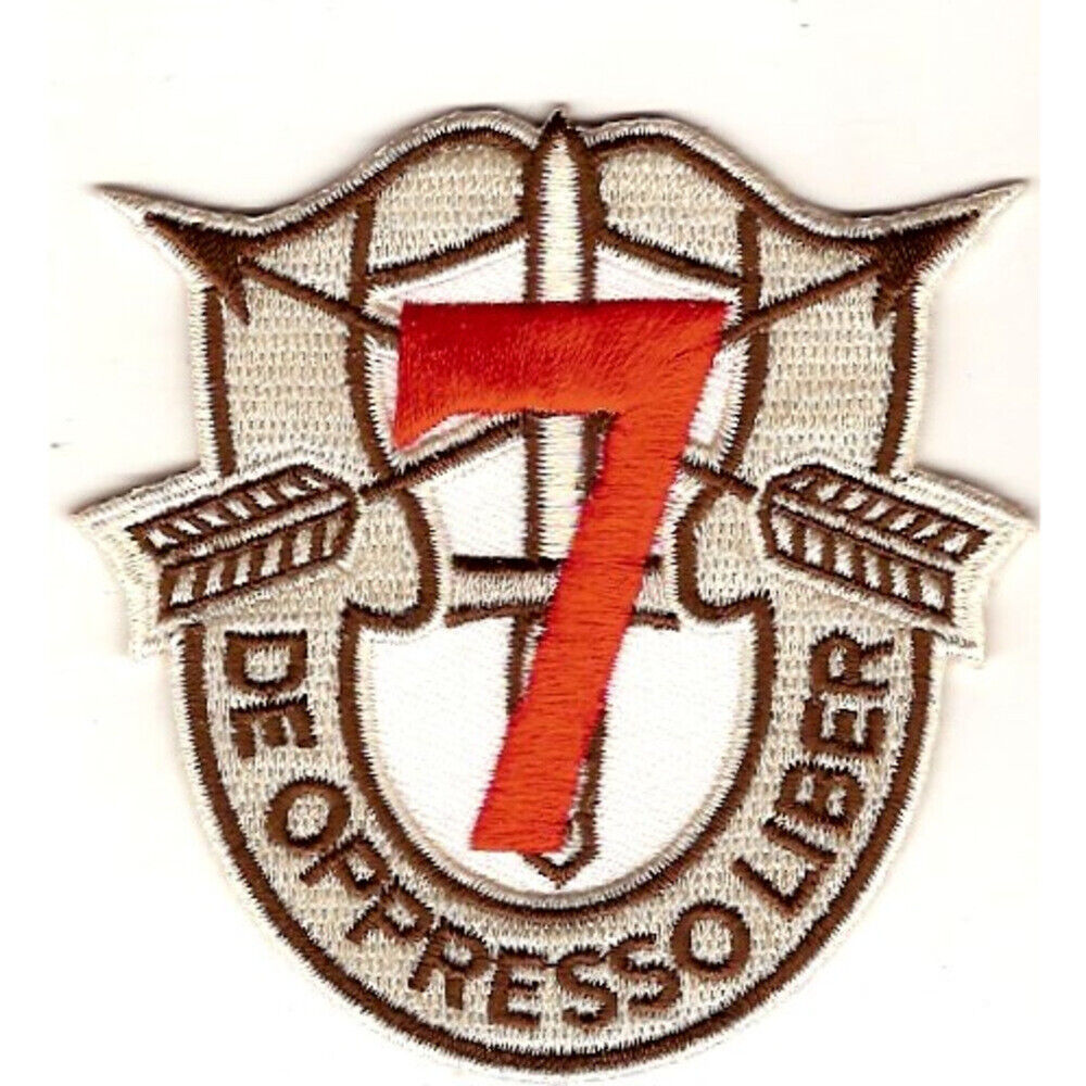 7th Special Forces Group Crest Desert Red 7 Patch