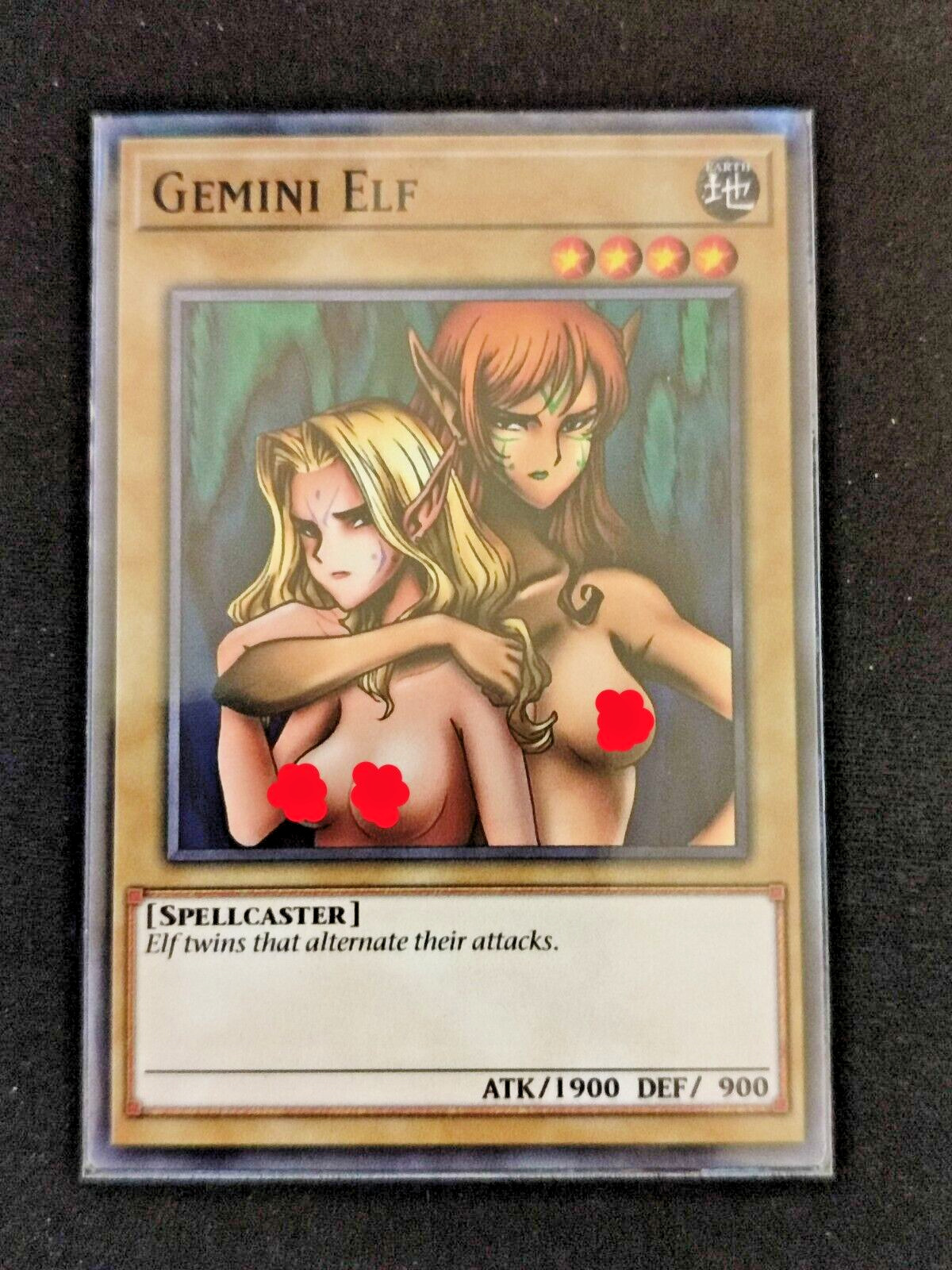 YU-GI-OH Gemini Elf Card - Sexy Nude Girl Waifu - Hentai / Doujin / Ecchi