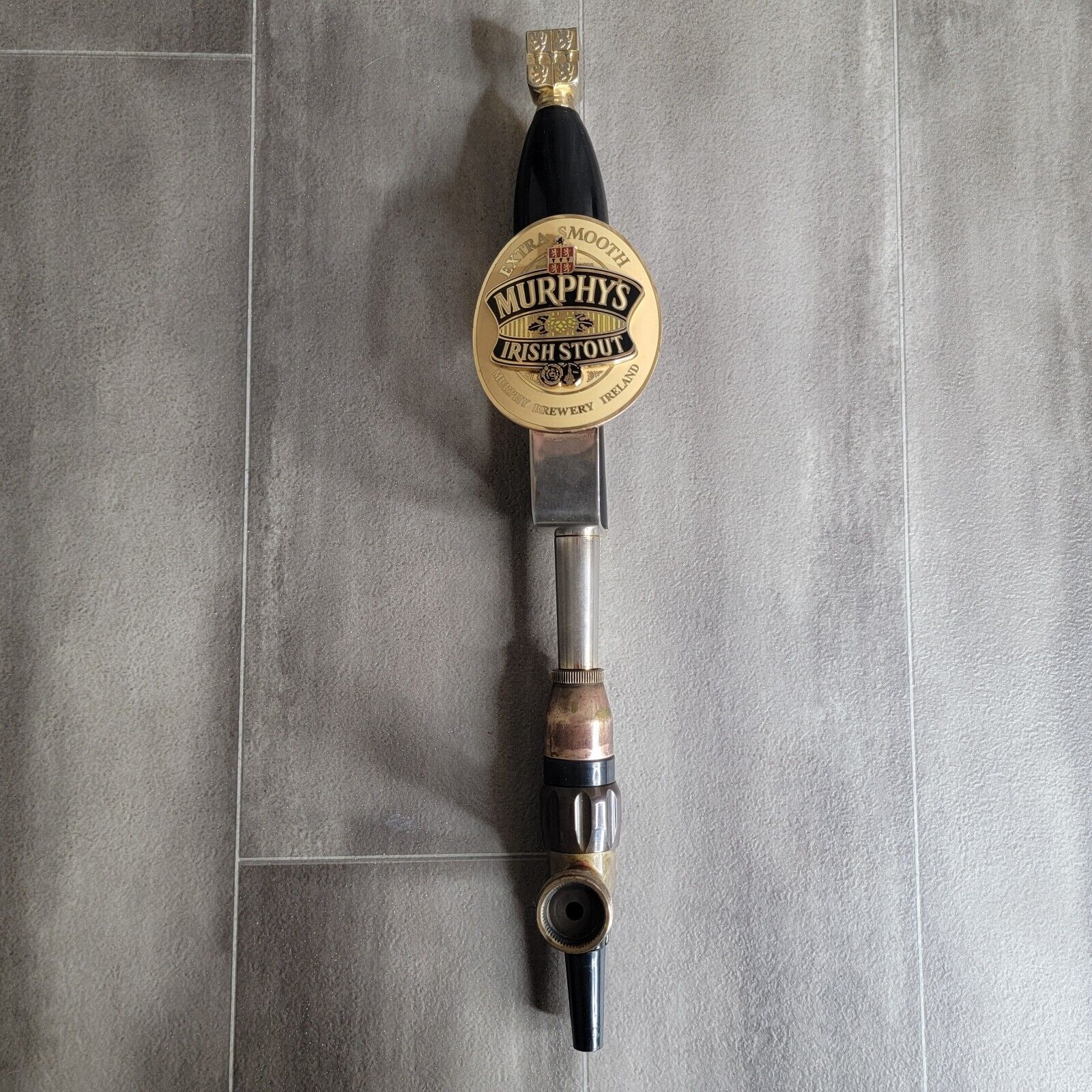 Vintage Brass & Wood Murphy\'s Irish Stout Extra Smooth Beer Tap Handle