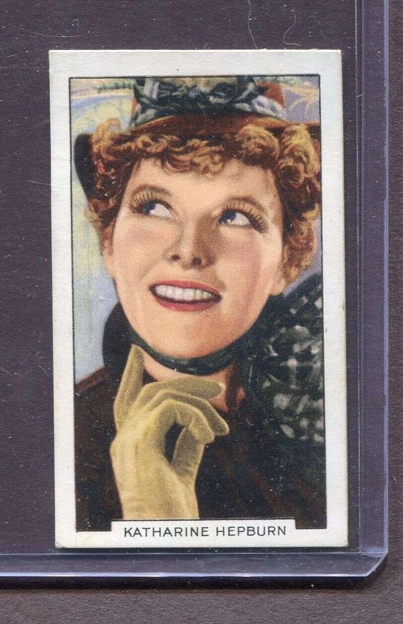 1935 GALLAHER LTD PORTRAITS OF FAMOUS STARS TOBACCO CARD #16 KATHARINE HEPBURN