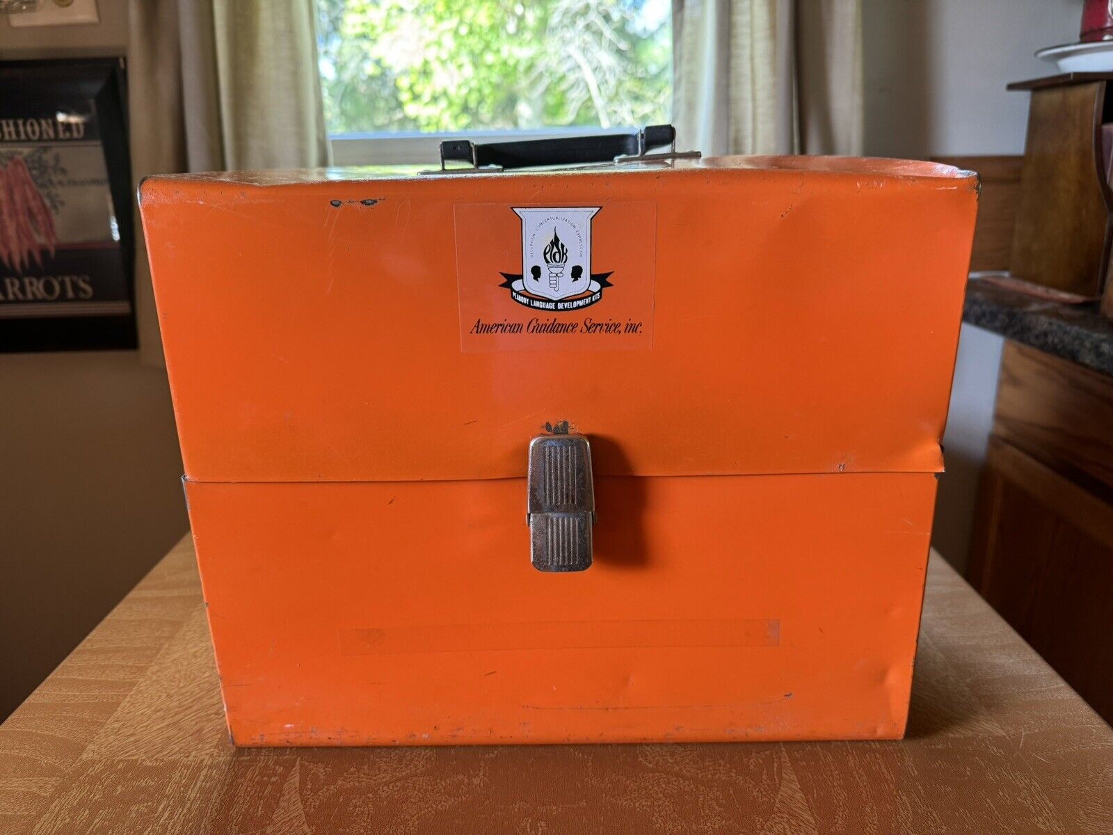 Vintage Peabody Orange Metal Suitcase 1960\'s