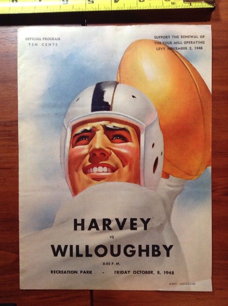 1948 Harvey v Willoughby Ohio High School Football Program Recreation Park