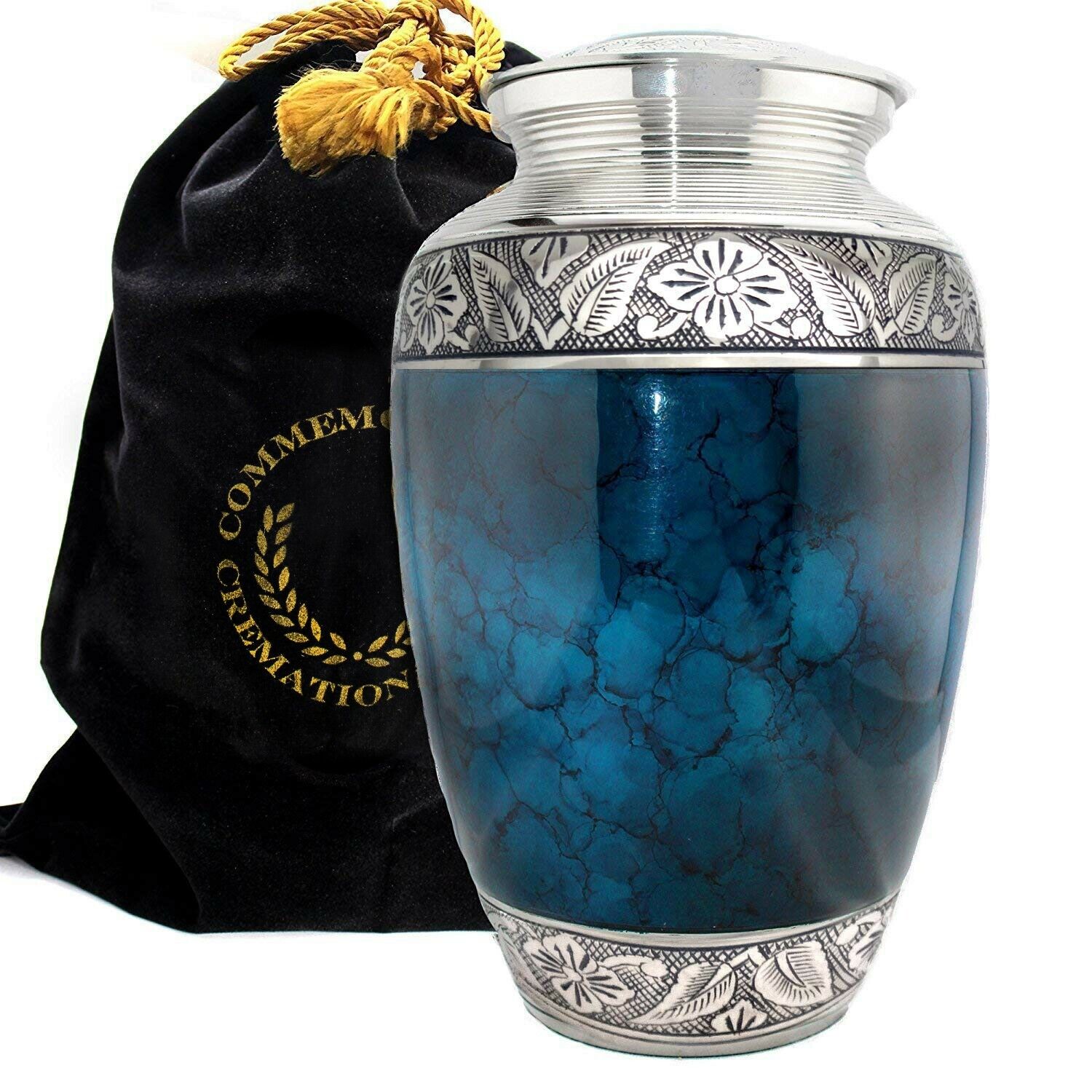 Moonstone Blue Cremation Urn, Cremation Urns Adult, Urns for Human Ashes