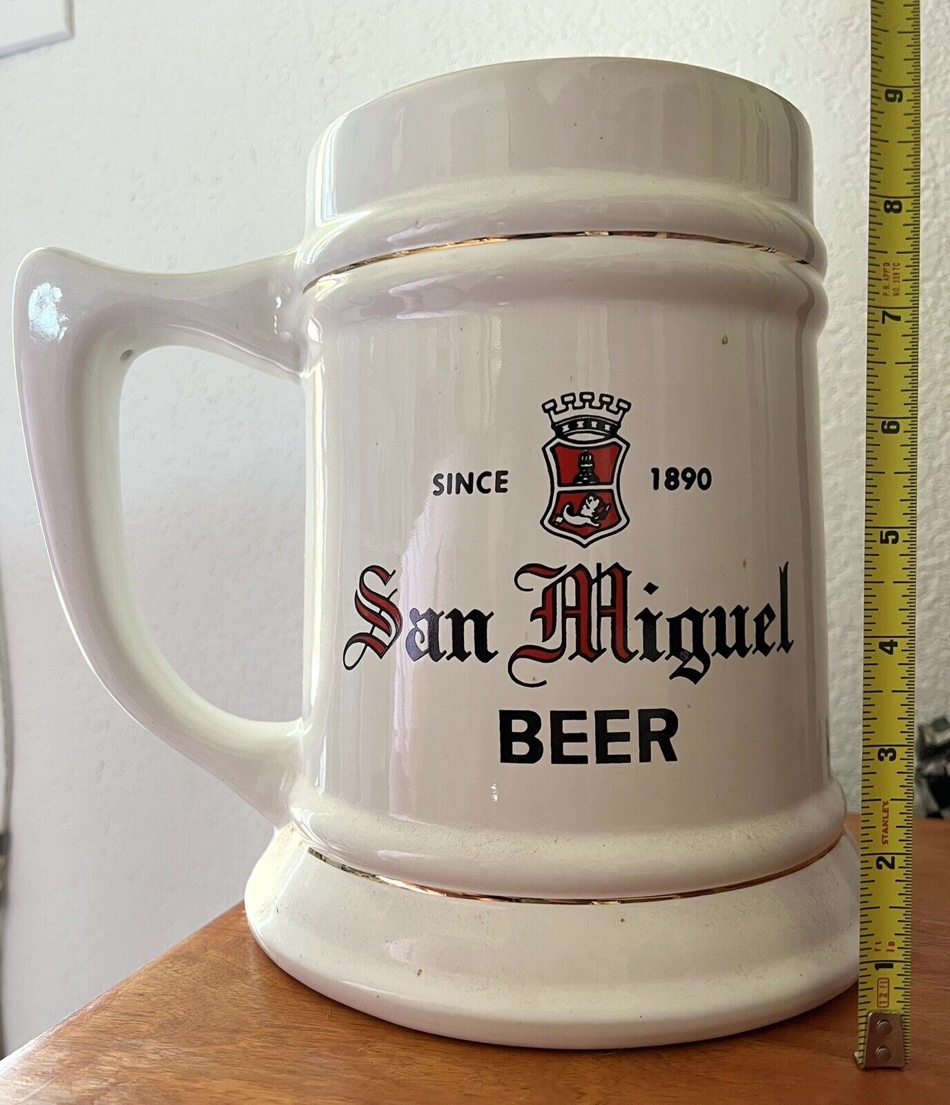 Extra Large Vintage San Miguel Beer Mug Made By Cardinal PH