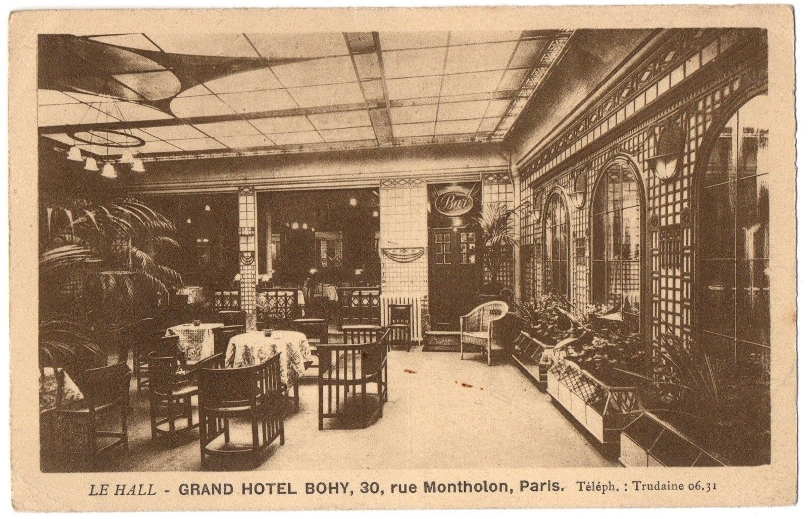 CPA 75 - PARIS - Grand Hôtel BOHY, 30 rue de Montholon - LE HALL