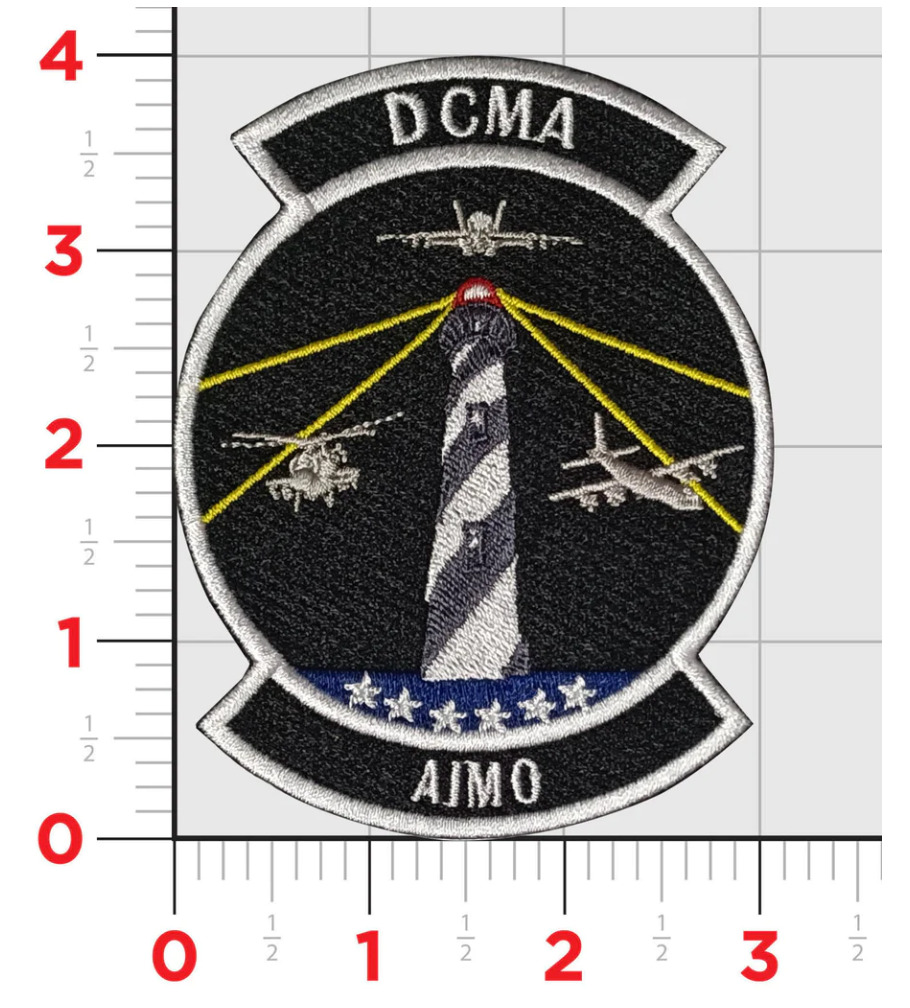MILITARY DCMA AIMO DEFENSE BLACK EMBROIDERED HOOK & LOOP PATCH