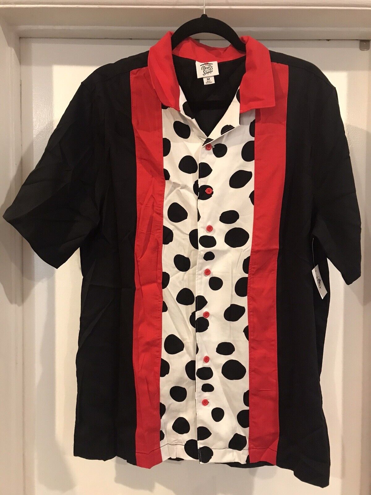Disney Dress Shop Pongo’s Pins 101 Dalmatians Button Down Bowling Shirt MEDIUM
