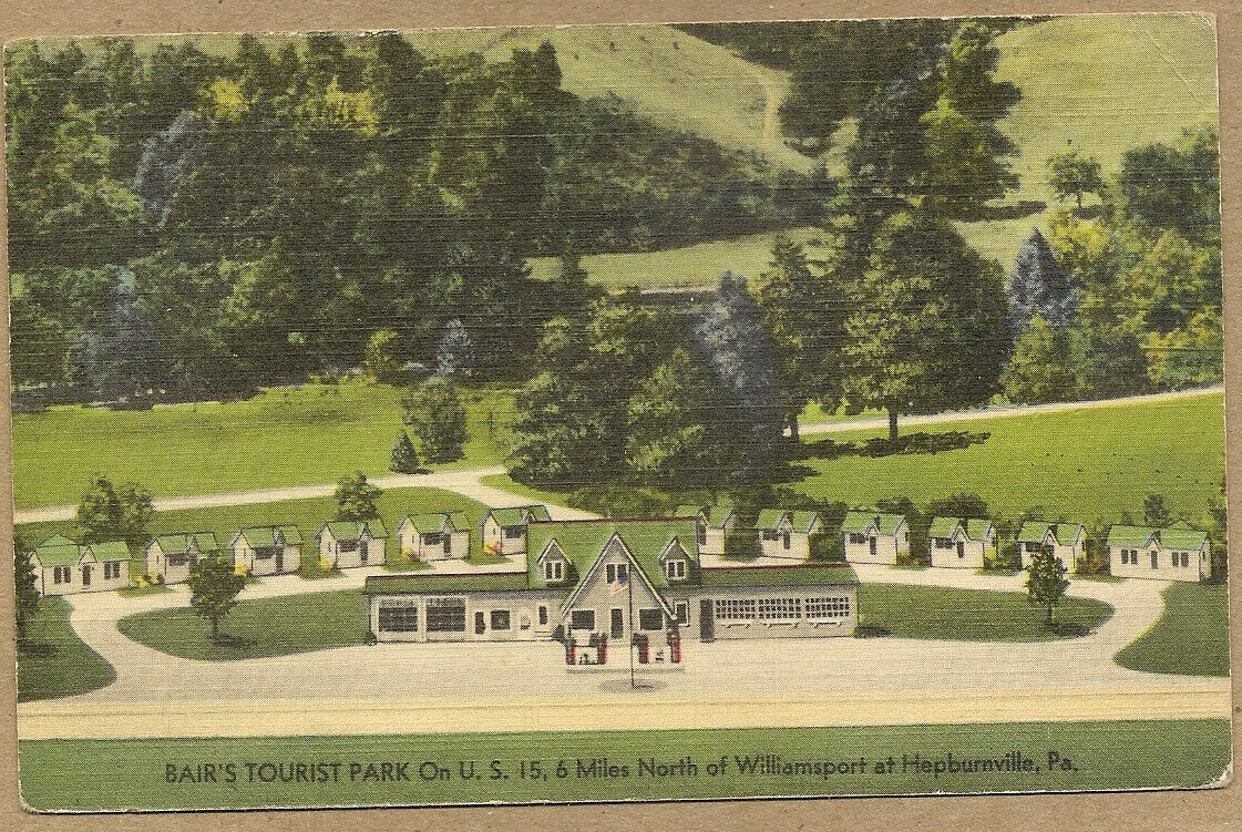 Vintage Bair’s Tourist Park, Hepburnville, PA Postcard