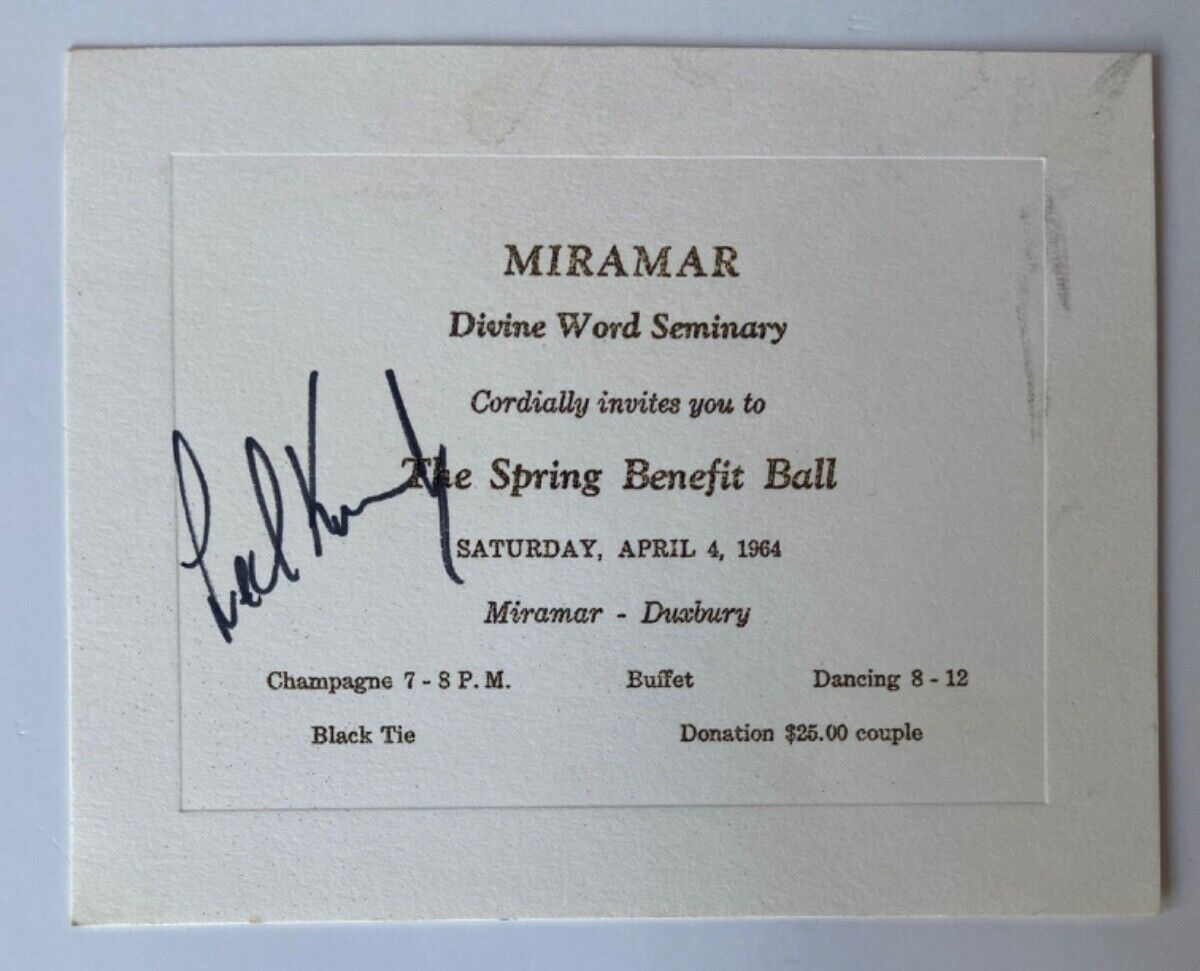 Ted Kennedy-Massachusetts Senator-Signed Invitation to Spring Benefit Ball-1964