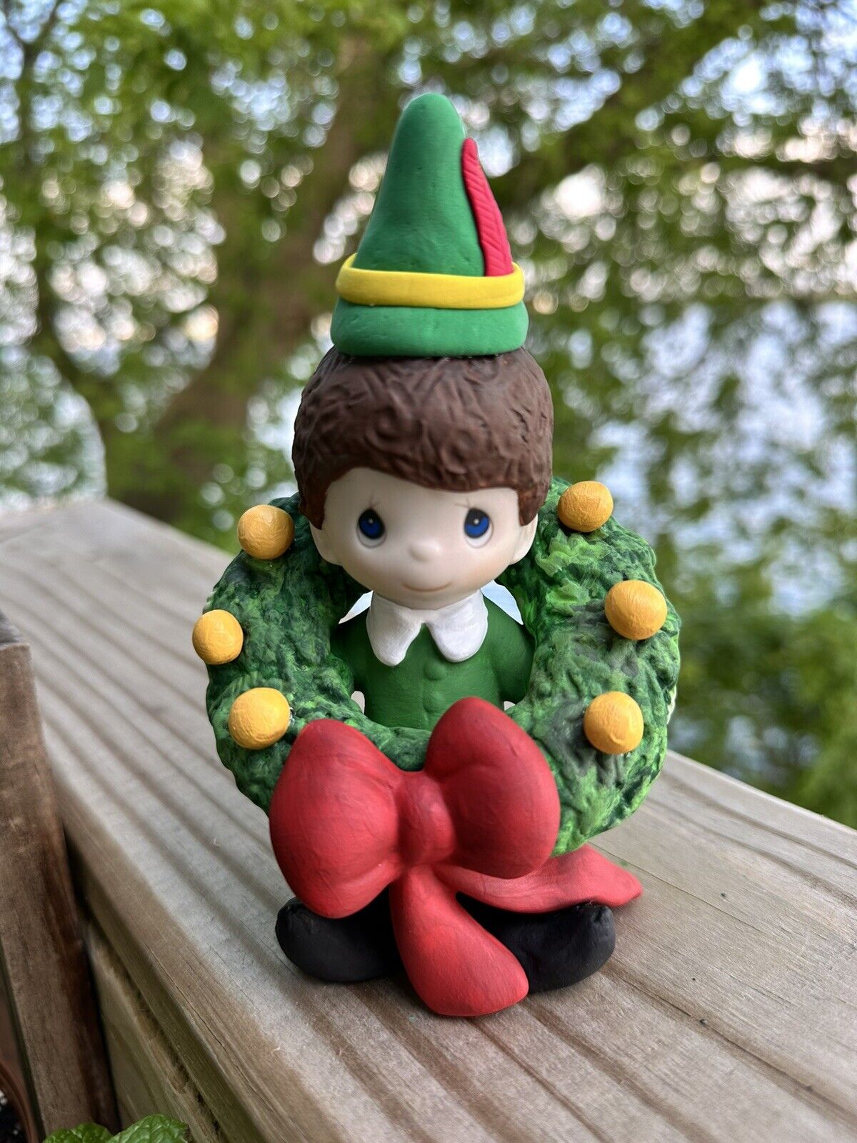 Buddy The Elf Christmas Repurposed Altered Precious Moments Refurbished OOAK