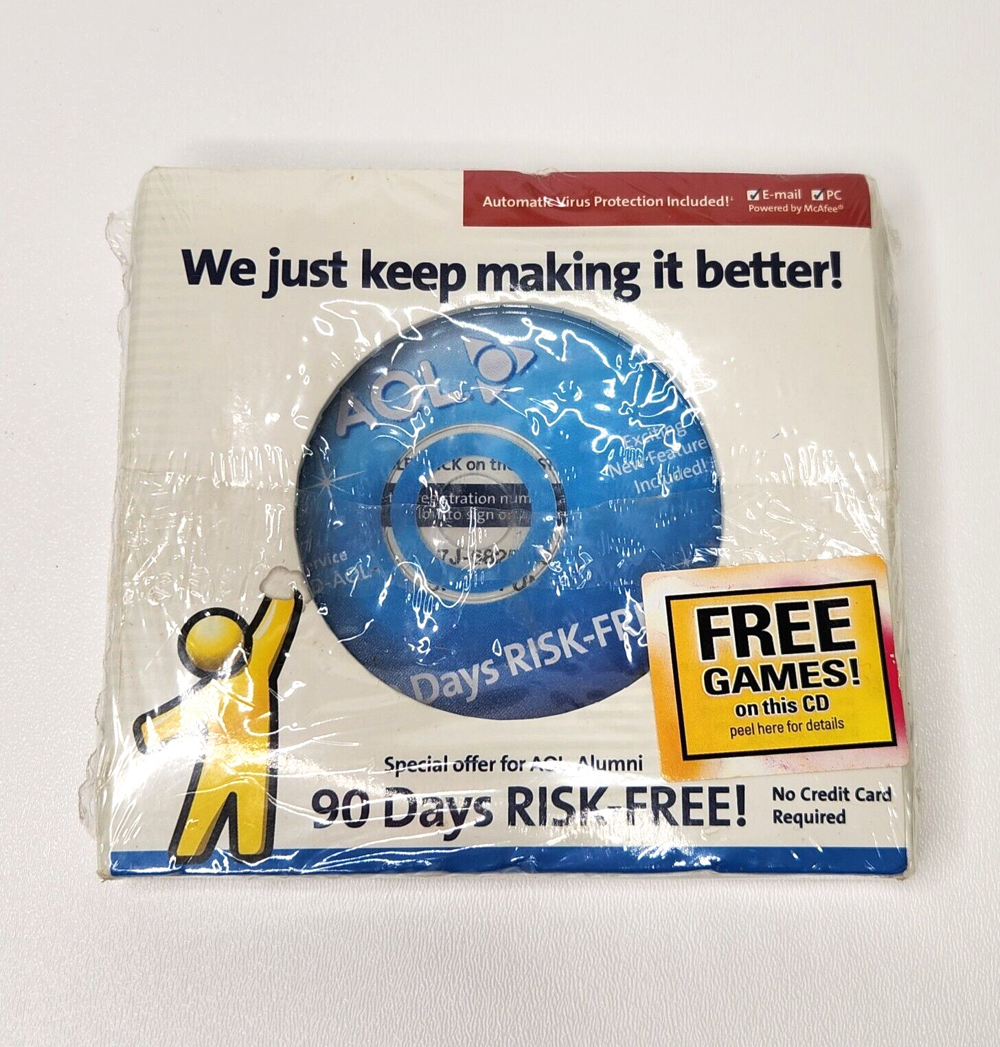 Vintage AOL America Online CD 90 Days Risk Free Software - SEALED