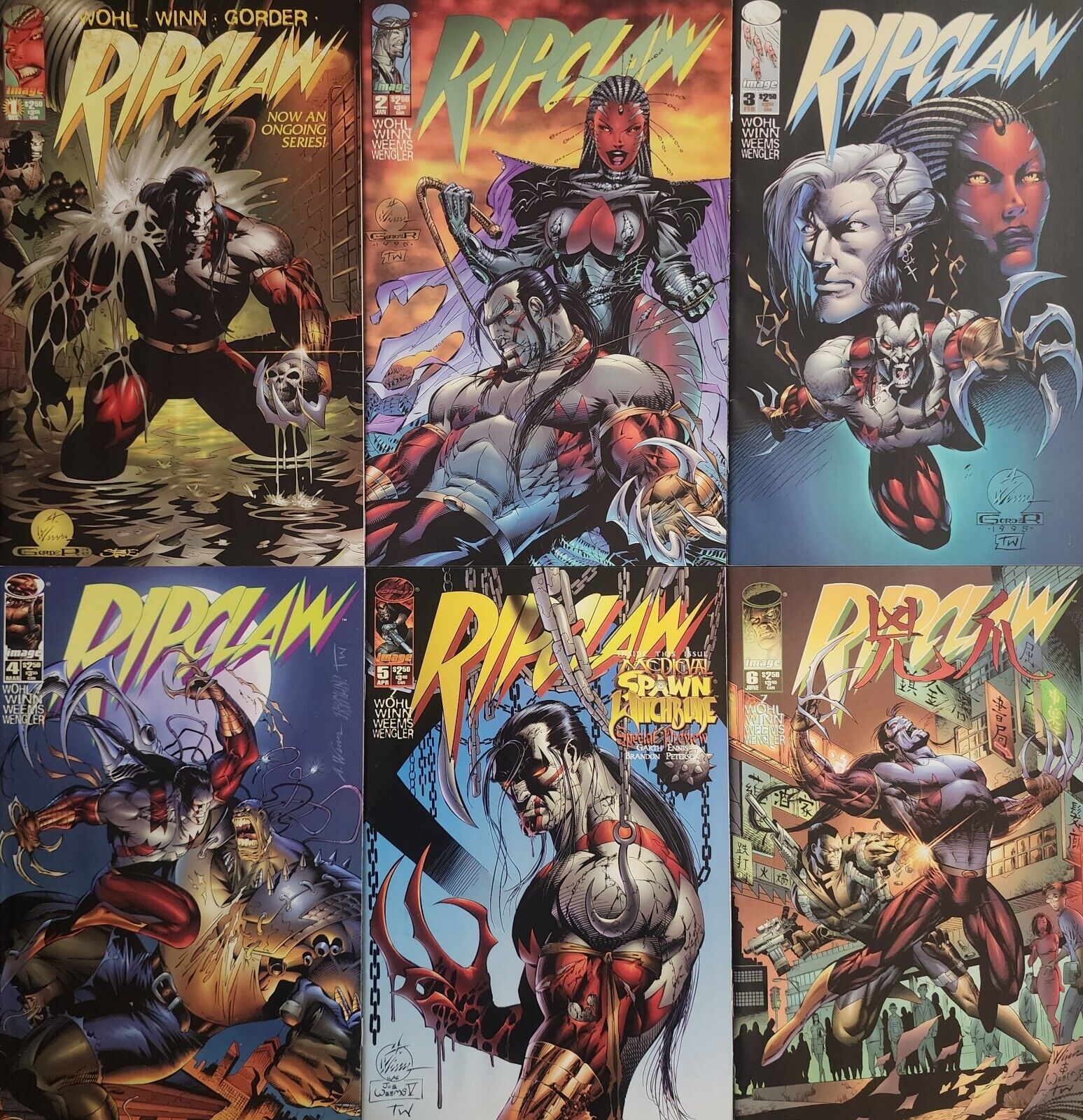 RIPCLAW Vol. 2 Issues #1-6 Image Comic Book Set 1995 Silvestri Wohl Spawn Witch