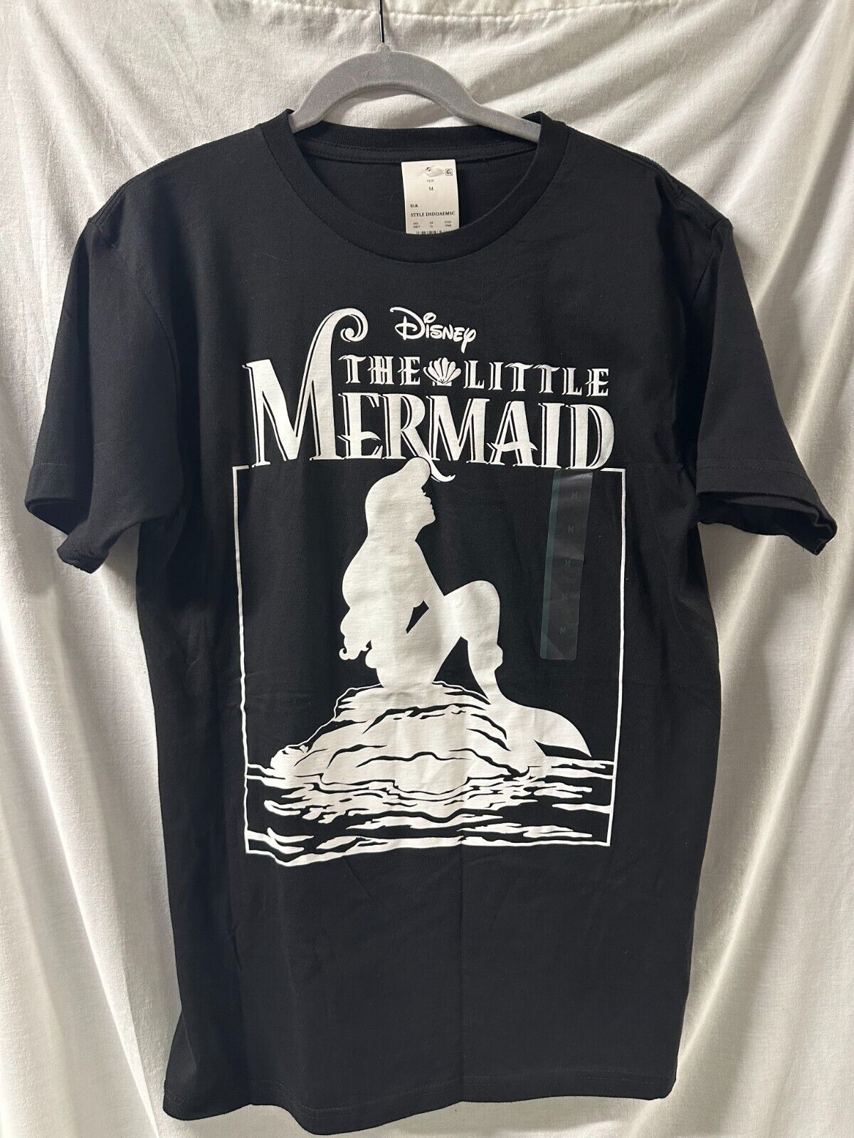 Disney’s The Little Mermaid Black White Monochrome Tee Shirt Size S Disney Store