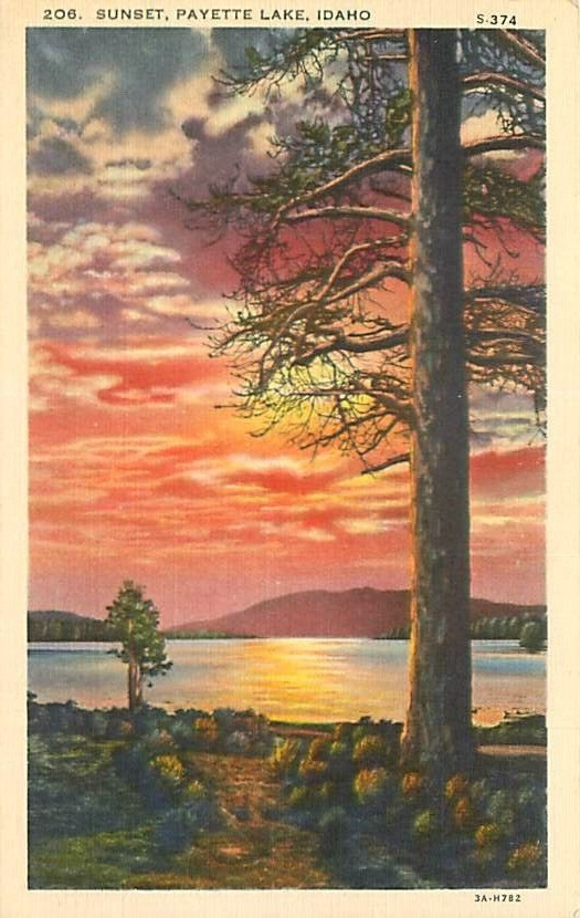 Postcard Payette Lakes  ID Sunset ZB1