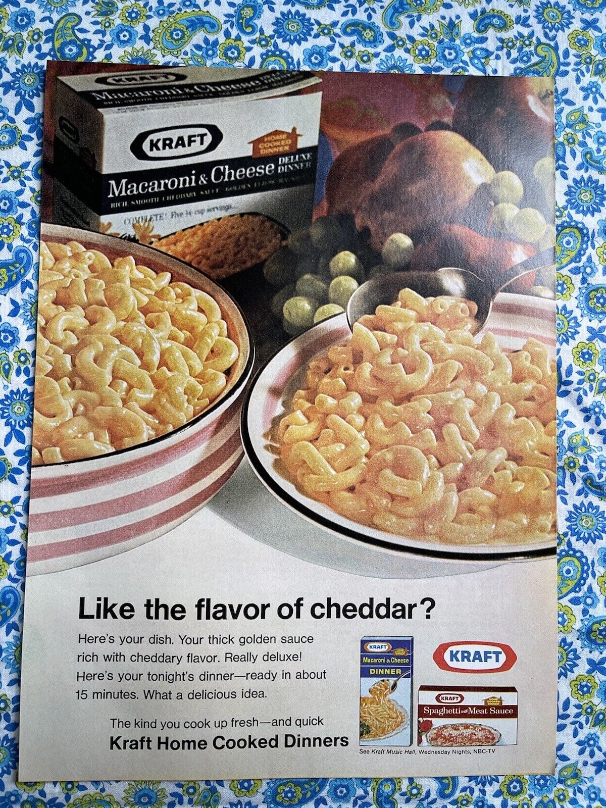 Vintage 1969 Kraft Home Cooked Dinners Print Ad