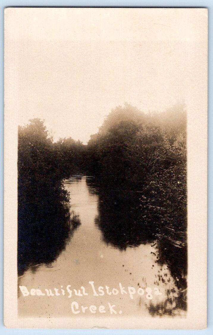1910\'s RPPC BEAUTIFUL ISTOKPOGA CREEK LAKE FLORIDA REAL PHOTO POSTCARD AZO