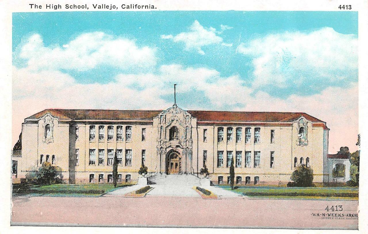 VALLEJO, California CA     HIGH SCHOOL     ca1920\'s Postcard