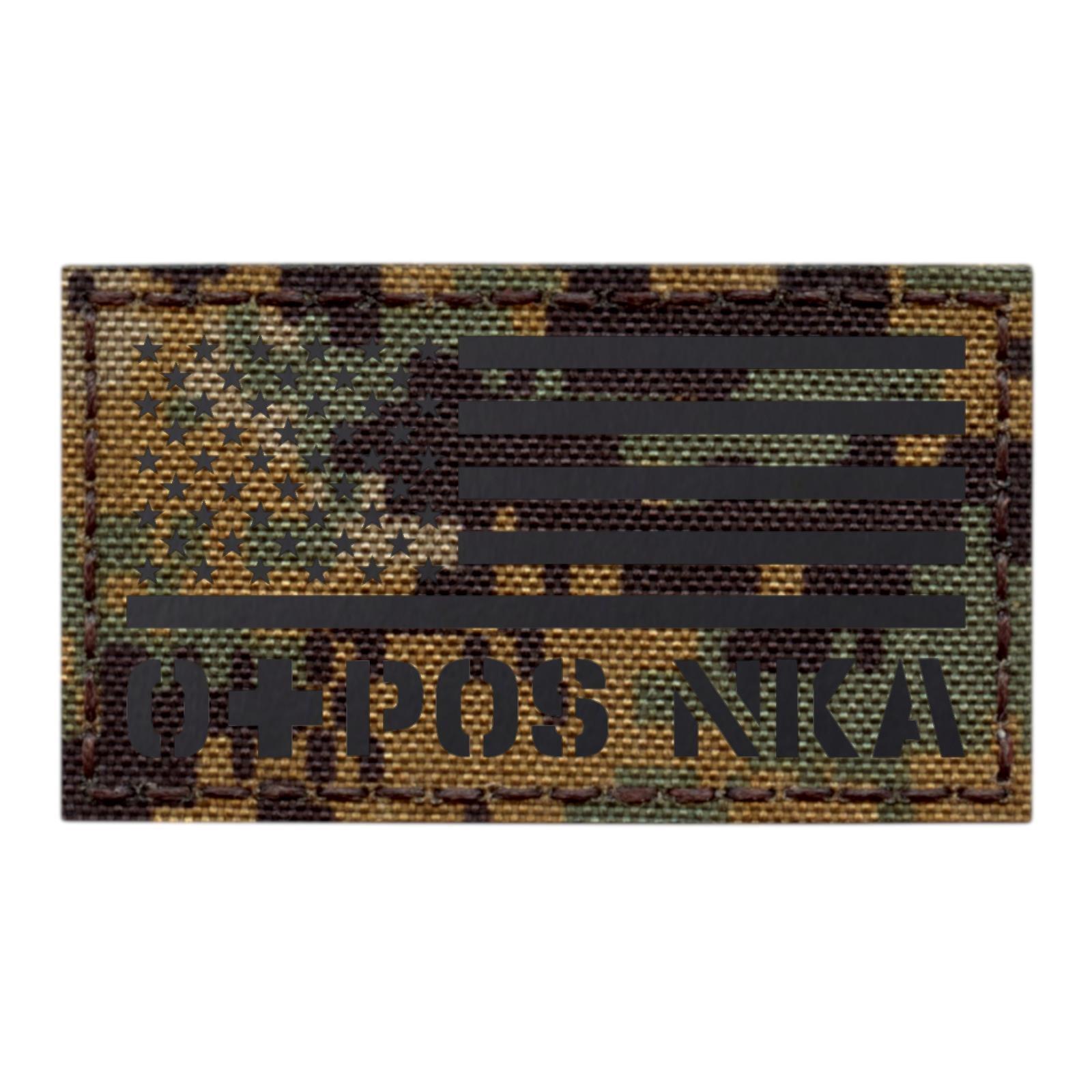 IR O+ USA flag Blood OPOS Digital MARPAT morale tactical patch