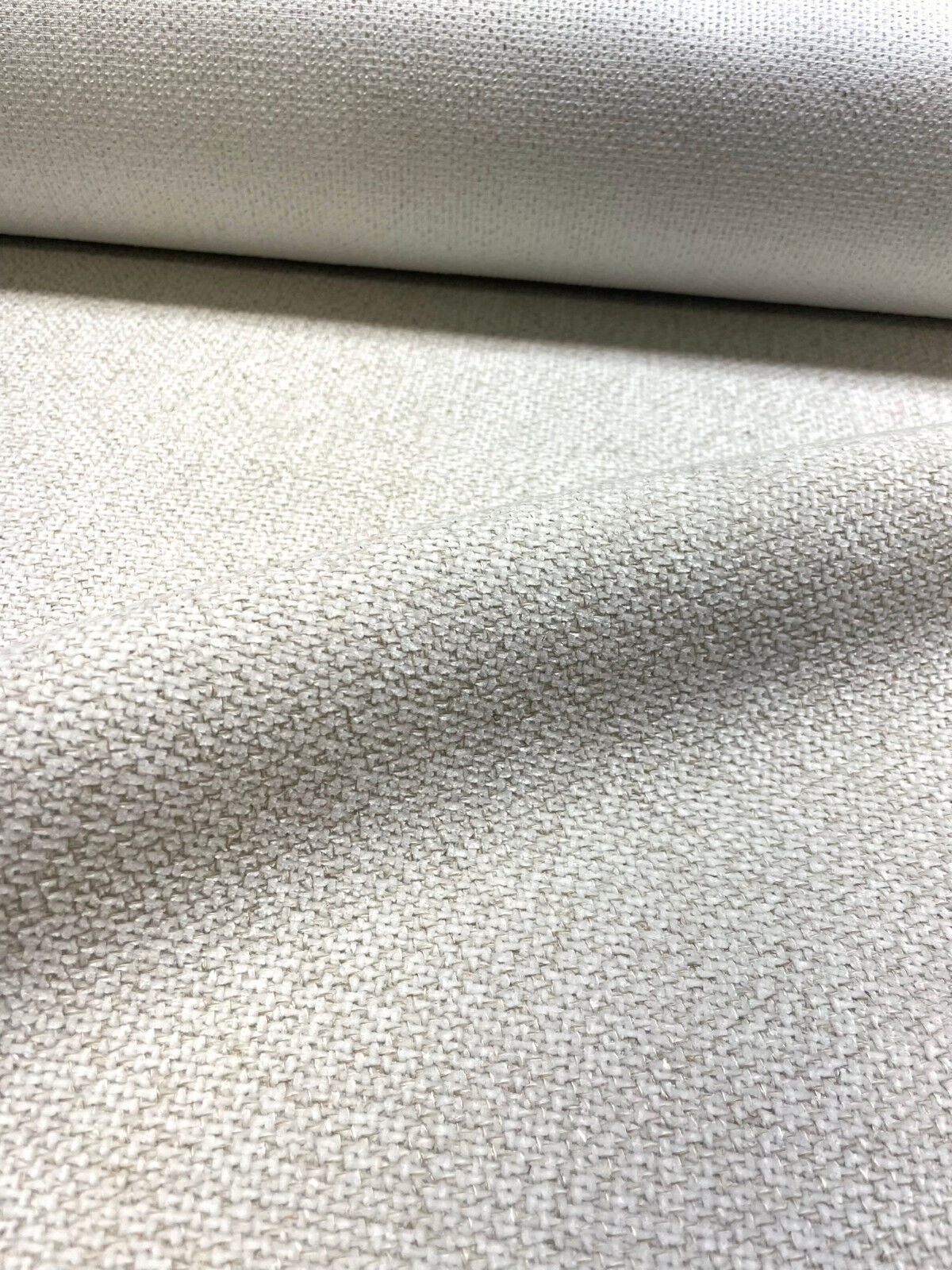 9.25 yds Dorrell Fabrics Camila Oatmeal White Cotton Blend Upholstery Fabric