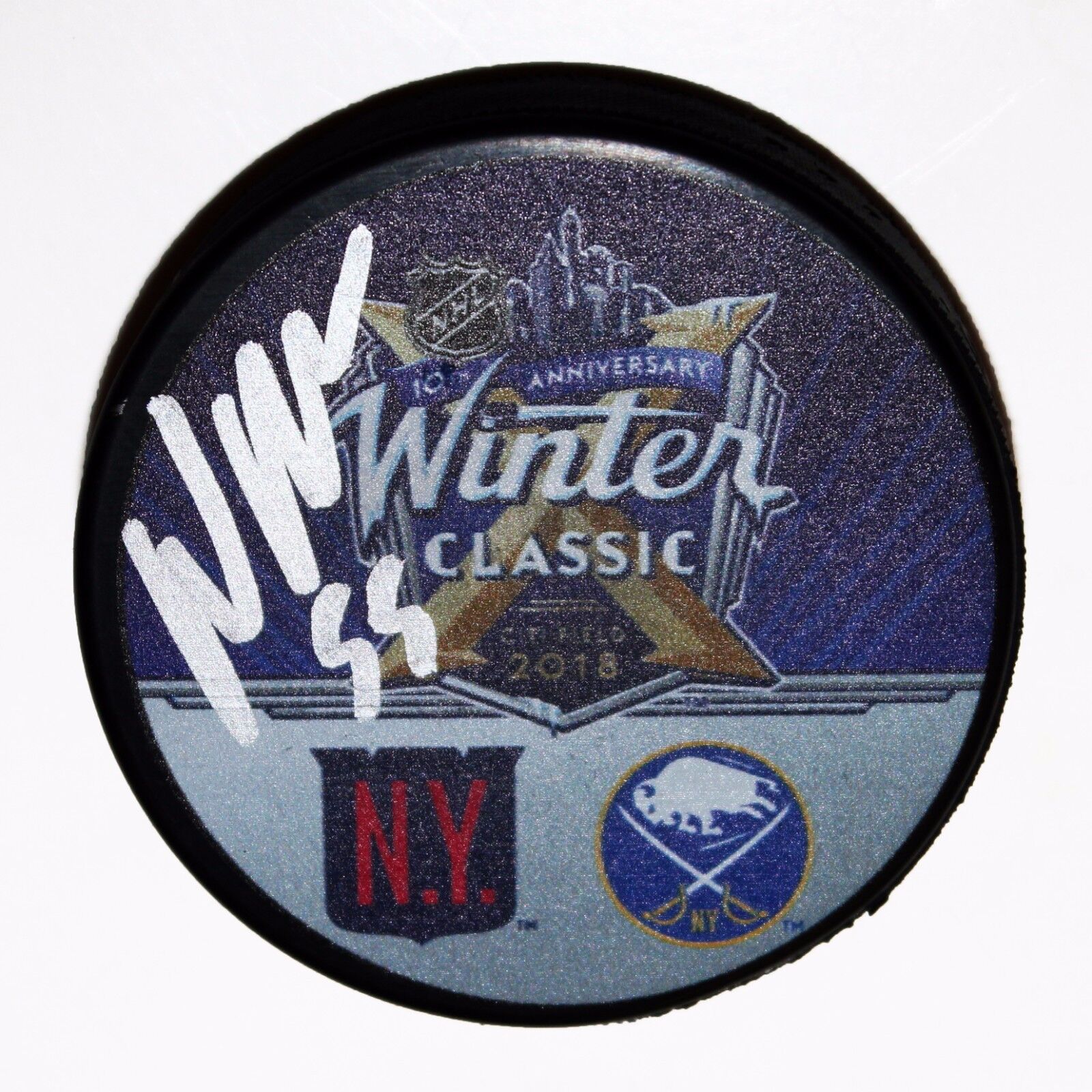 NICK HOLDEN SIGNED 2018 WINTER CLASSIC Puck NEW YORK RANGERS NY AUTOGRAPHED +COA