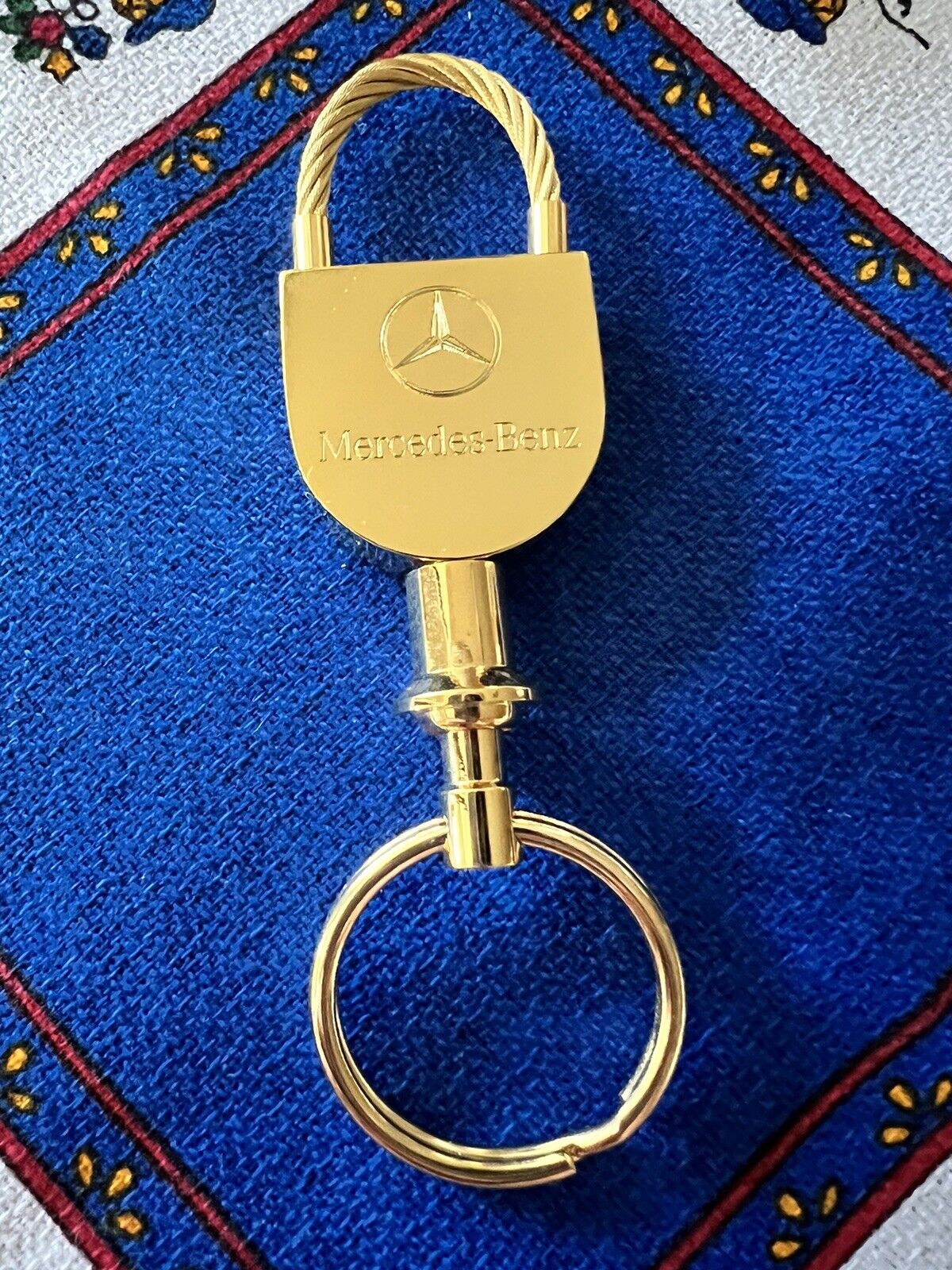 VTG Mercedes-Benz Dealer Keychain 24 Gold Plate In Mint New Cond Collectors Itm