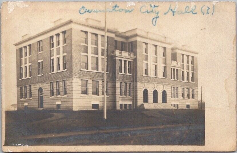 1910s Real Photo RPPC Postcard City Hall Building / Rear View - Location Unknown