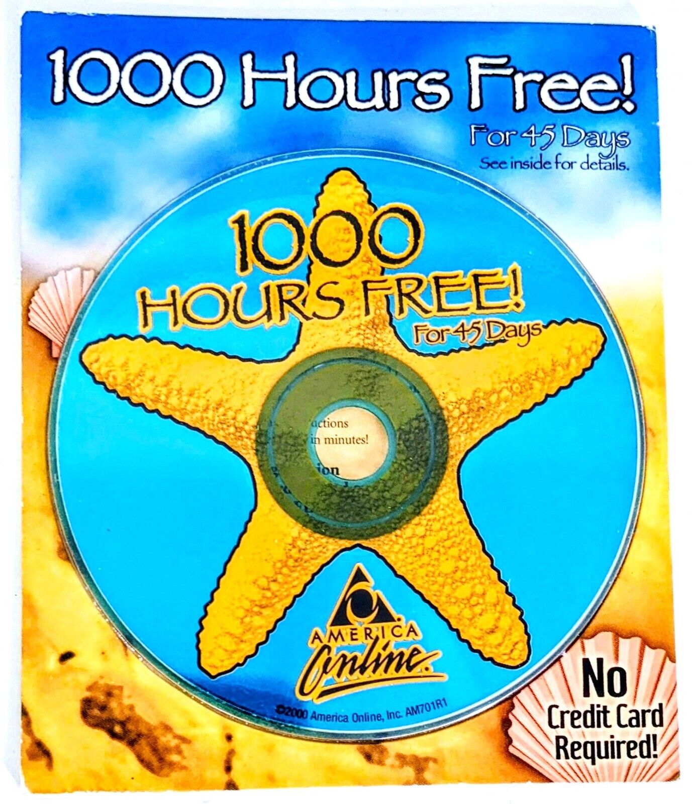 STARFISH Vintage America Online Collectible / Install Disc, AOL CD v6.0 - RARE