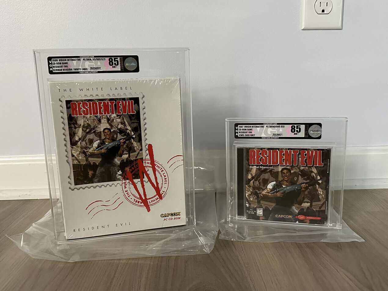 Resident Evil 1 PC - CD-ROM & Biohazard White Label VGA 85 NM+ Holy Grails WATA