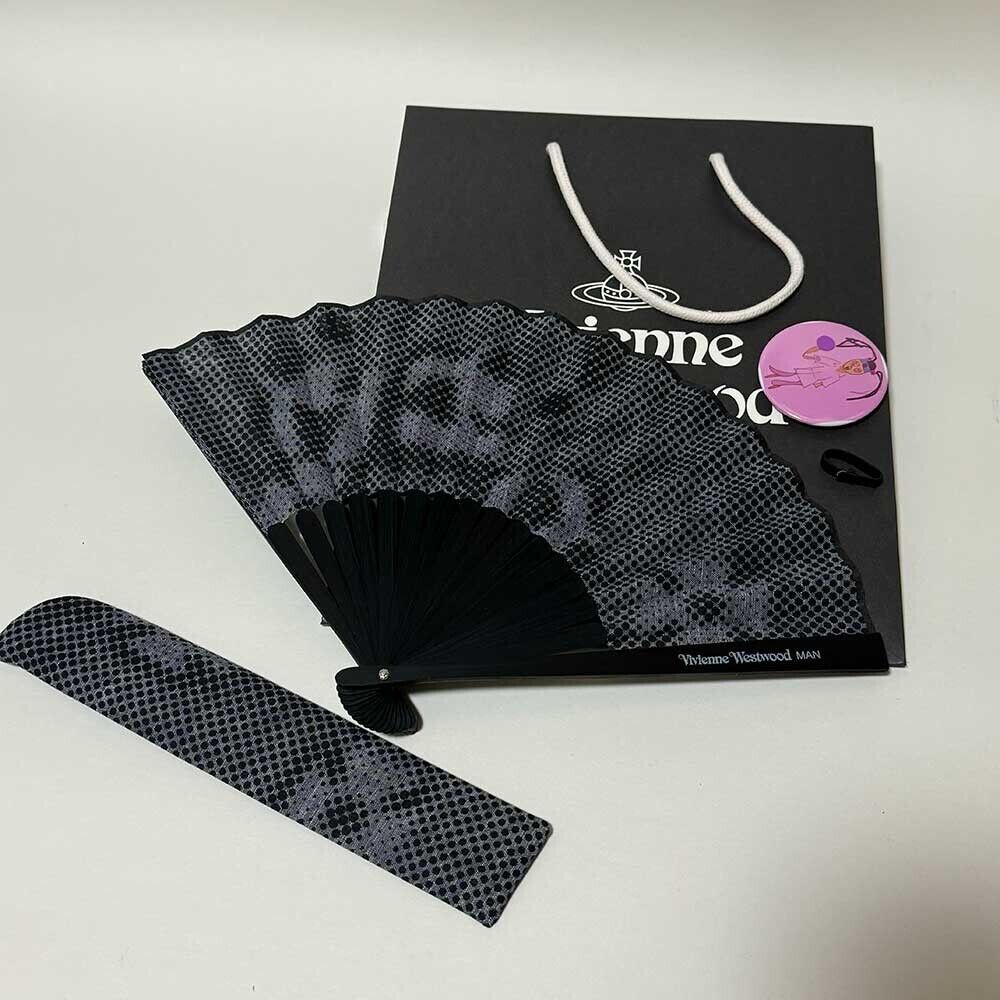 Vivienne Westwood MAN Japanese silk Sensu Folding Fan handheld fan