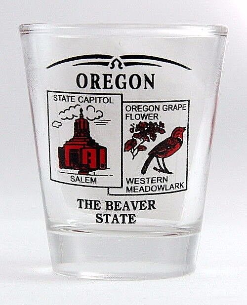 OREGON STATE SCENERY RED NEW SHOT GLASS SHOTGLASS